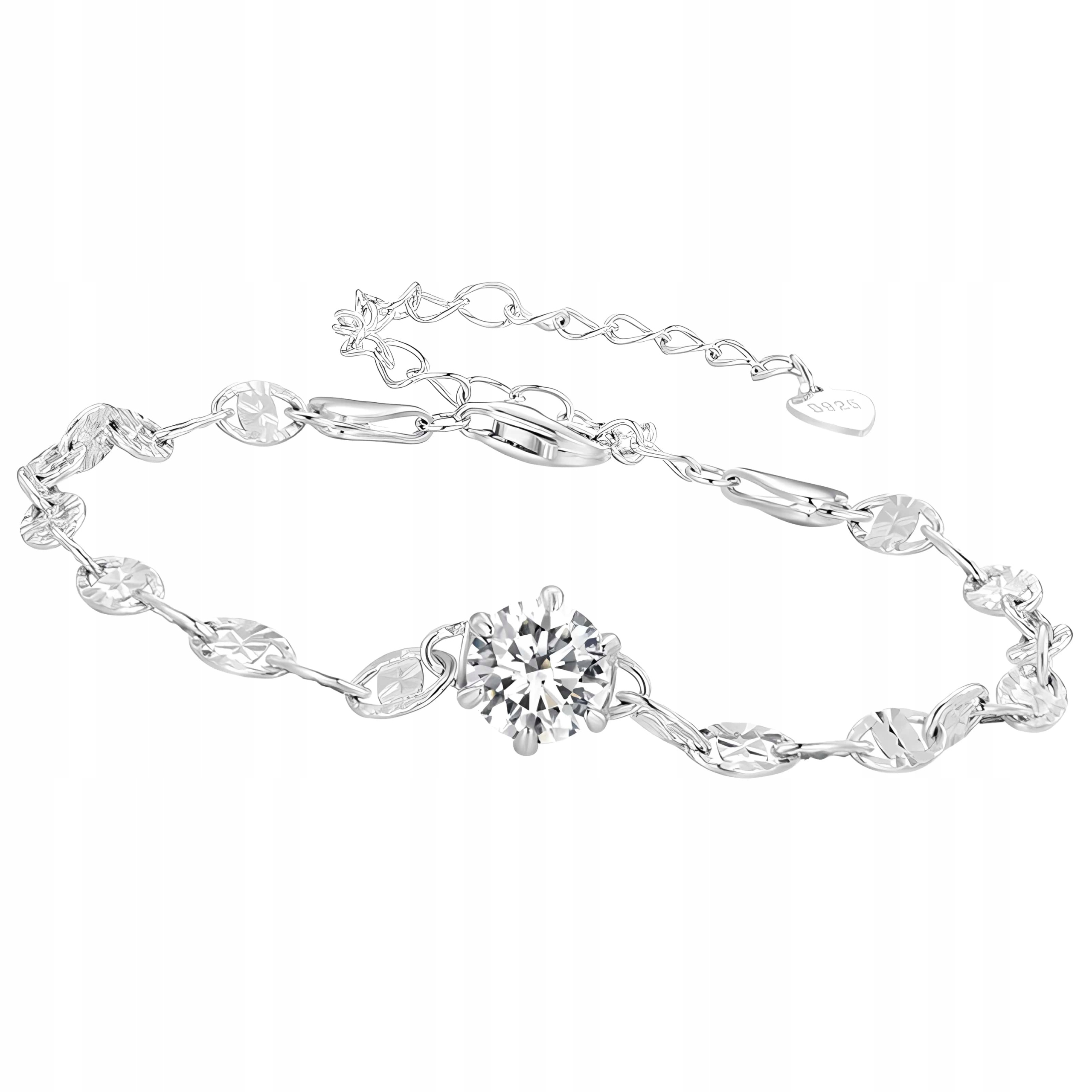 Stříbrný náramek Diamantový náramek Zirkon Stříbro 925 Trusky