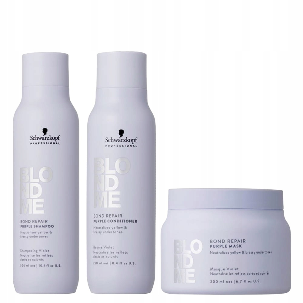 Schwarzkopf BlondMe Bond Repair sada fialová neutralizující barvu