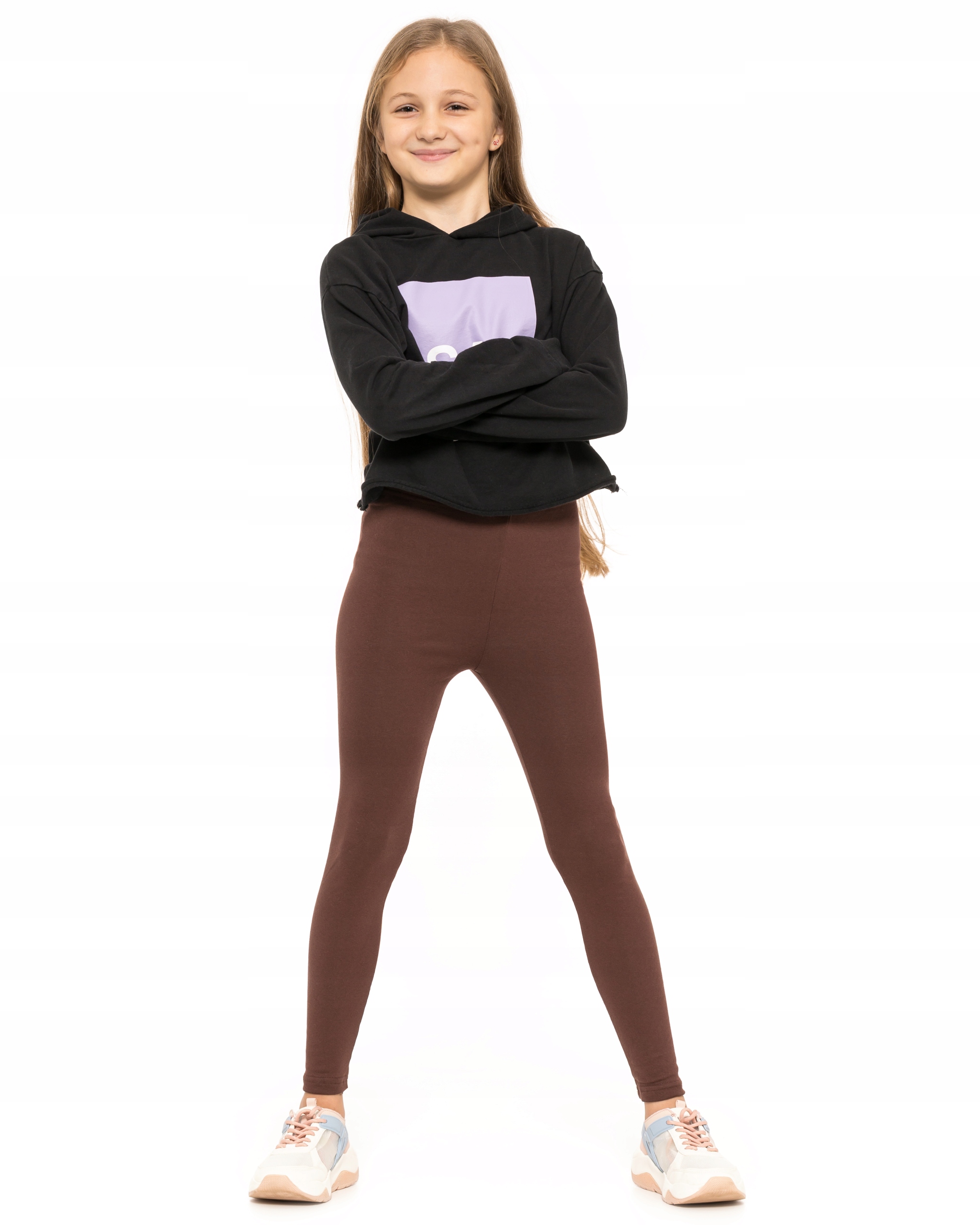 DZIEWCZĘCE LEGGINSY OCIEPLANE GETRY BRĄZOWE 158 Rodzaj ocieplane