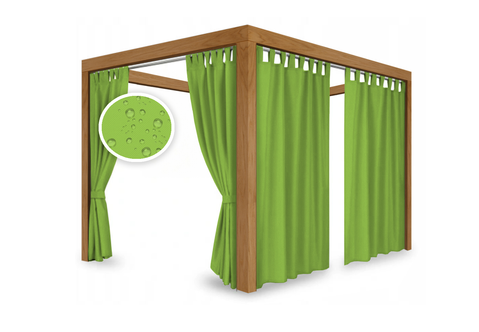 ZASŁONY OGRODOWE 155x200 DO ALTANY TARASU WODOODPORNE ZASŁONA NA ZEWNĄTRZ Rodzaj poszycia PE