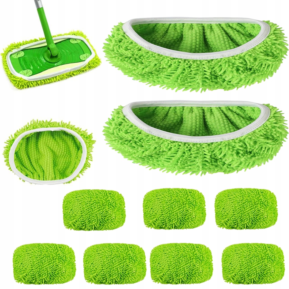 Levně Sada 10 Kusů Žlutozelených Utěrek Na Mop Odolných
