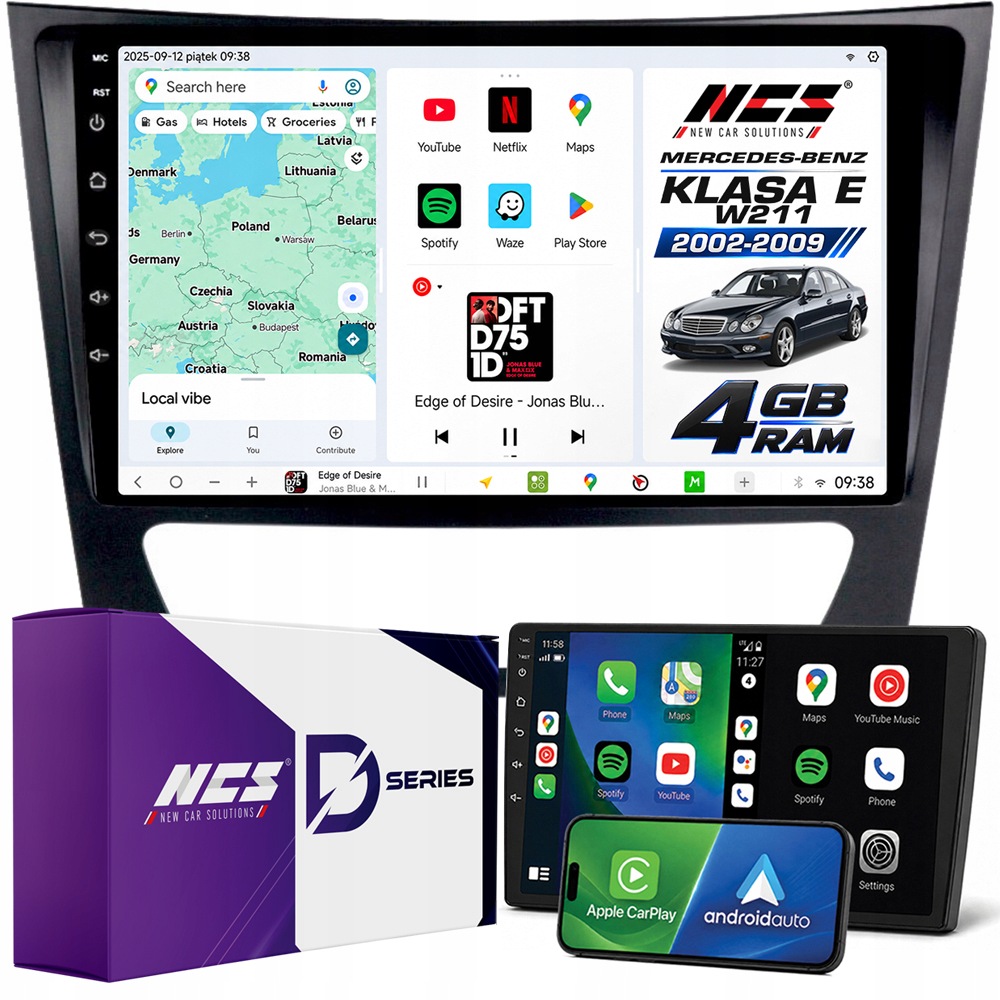 Autorádio Ncs D9 Mercedes-benz W211 2002-2009 Android 4GB Lte