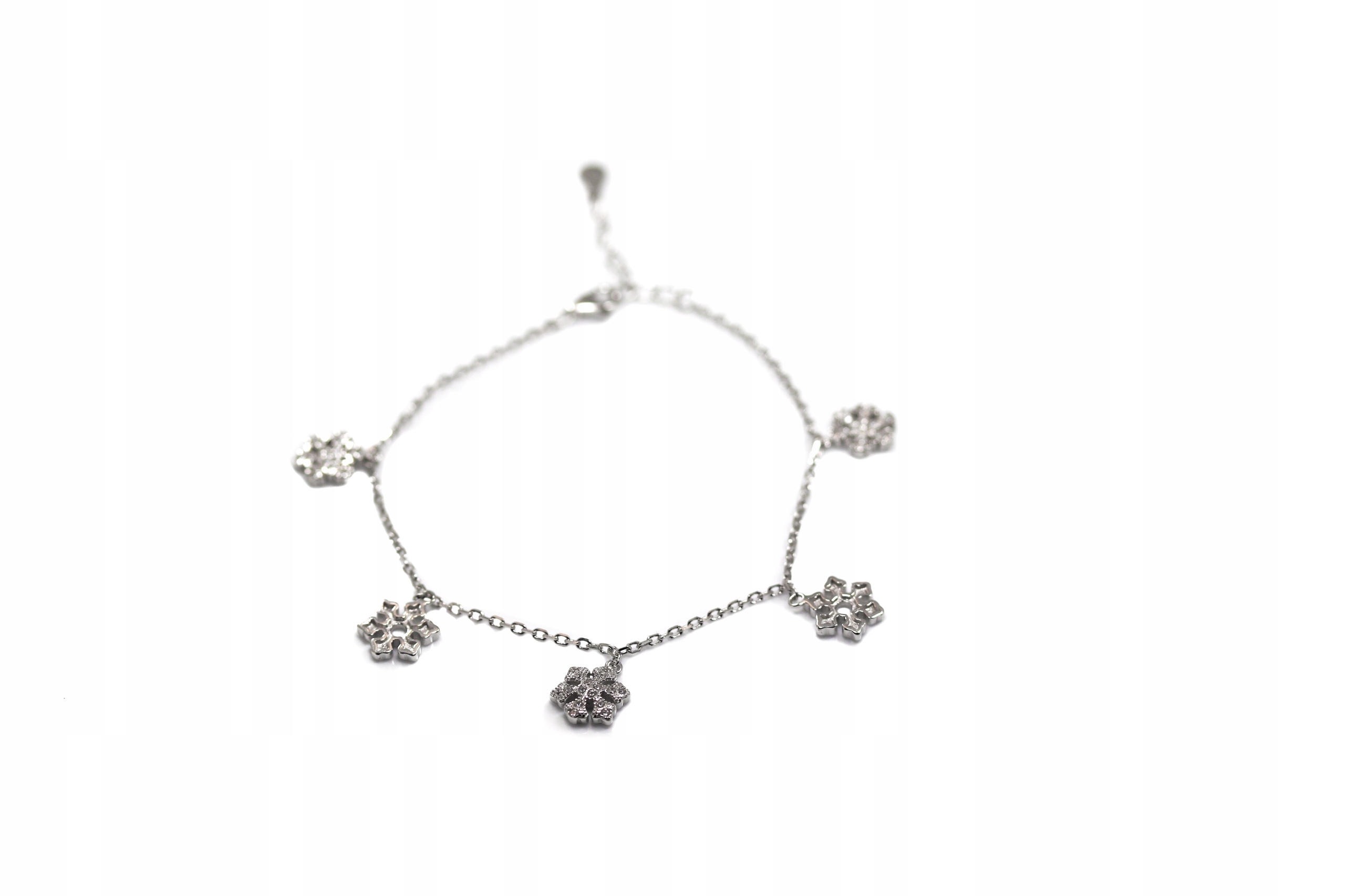 Stříbrný náramek Ag 925 se sněhovými vločkami
