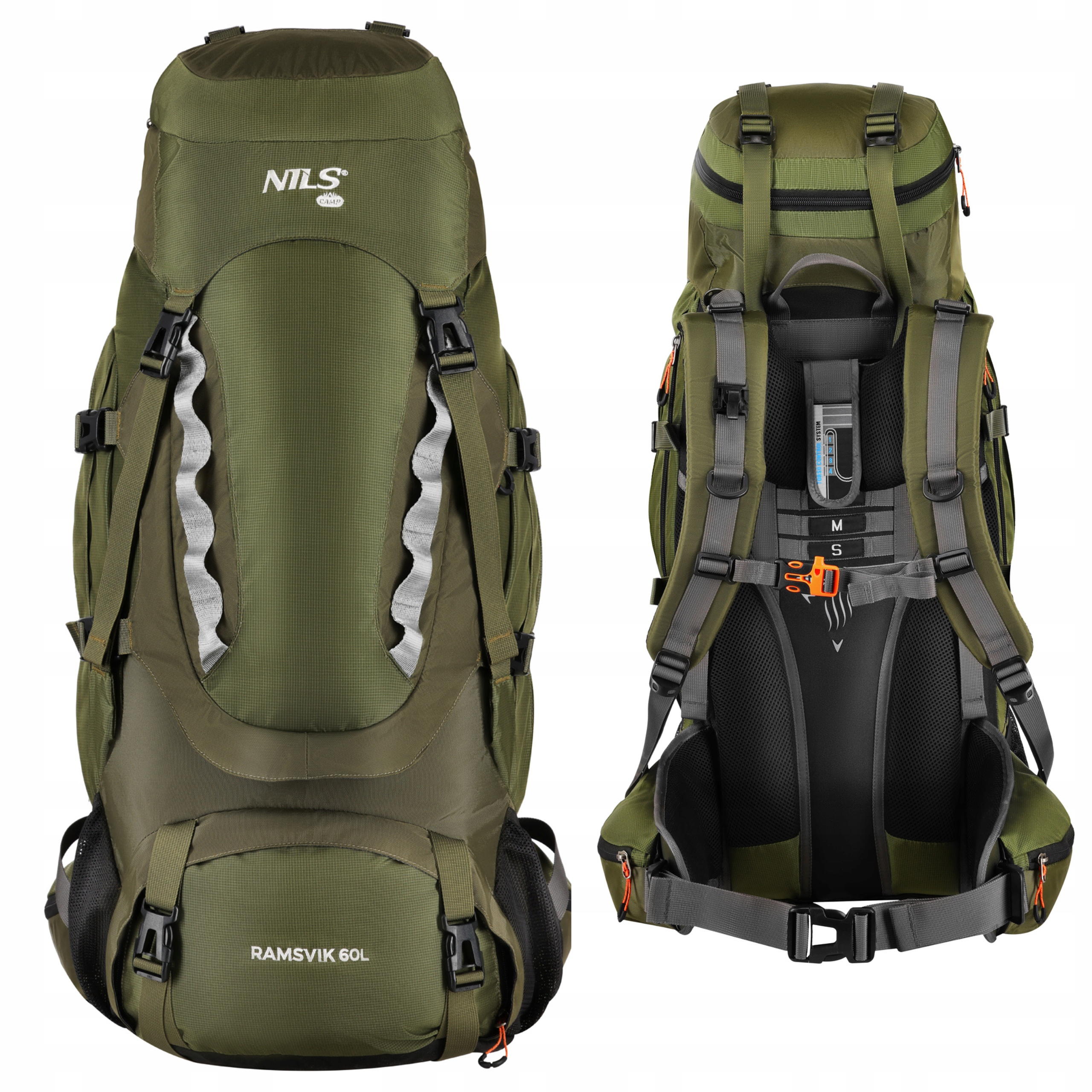 Batoh Horský turistický výletní Nils Camp 60L Trekking Velký Prostorný