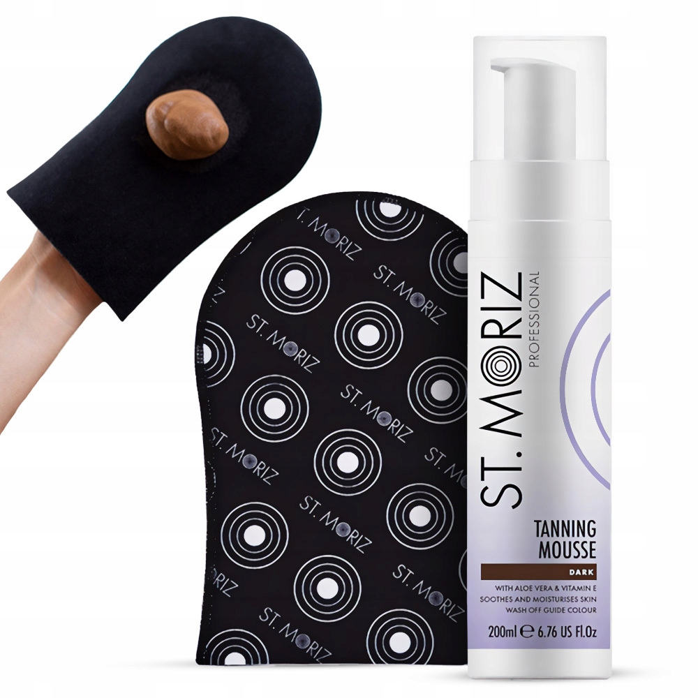 ST. MORIZ Tanning Mousse Mus Samoopalający Dark Ciemny 200ml + Rękawica