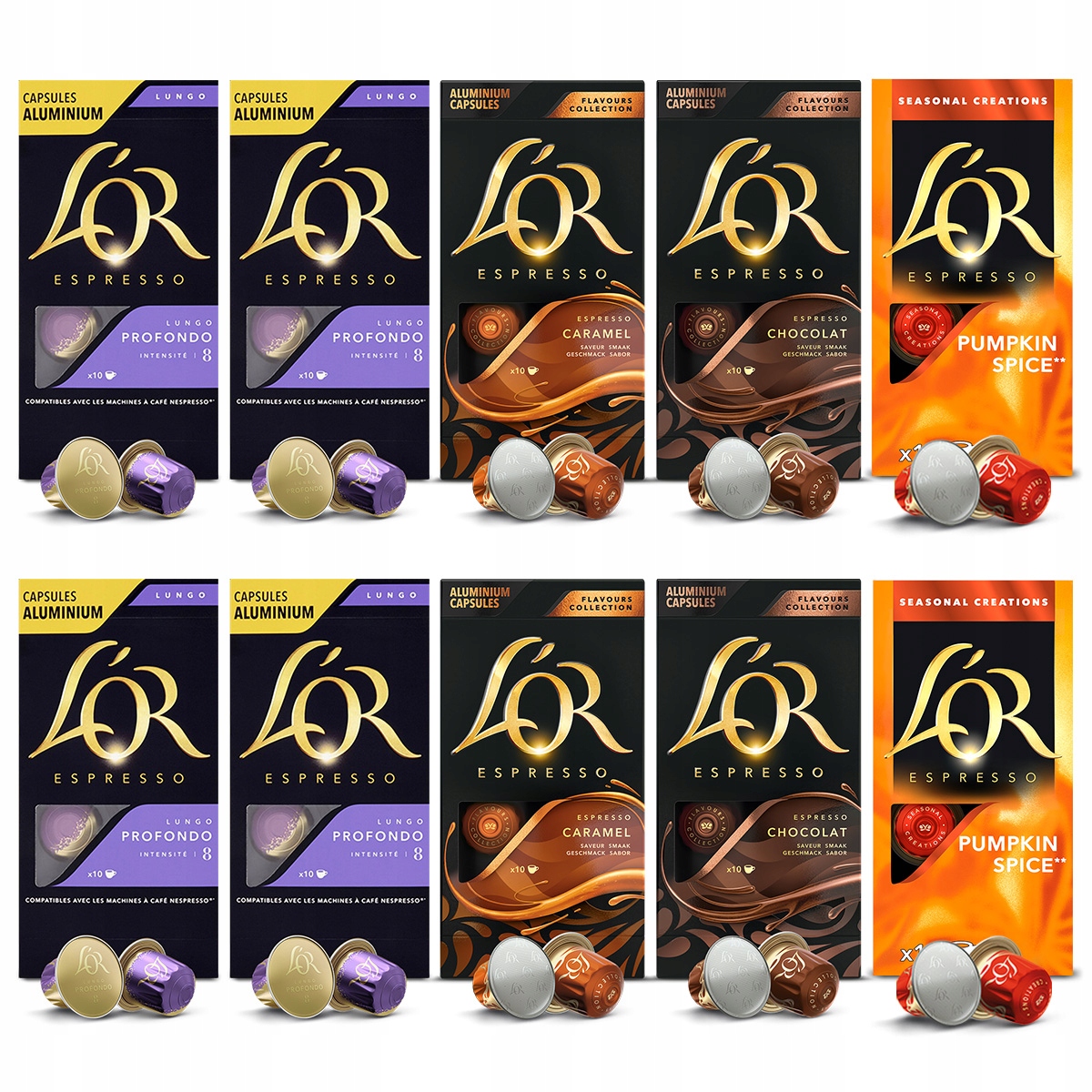Kapsułki L'or do Nespresso(r)* mix lungo smakowe 100 kapsułek 9+1 Gratis!