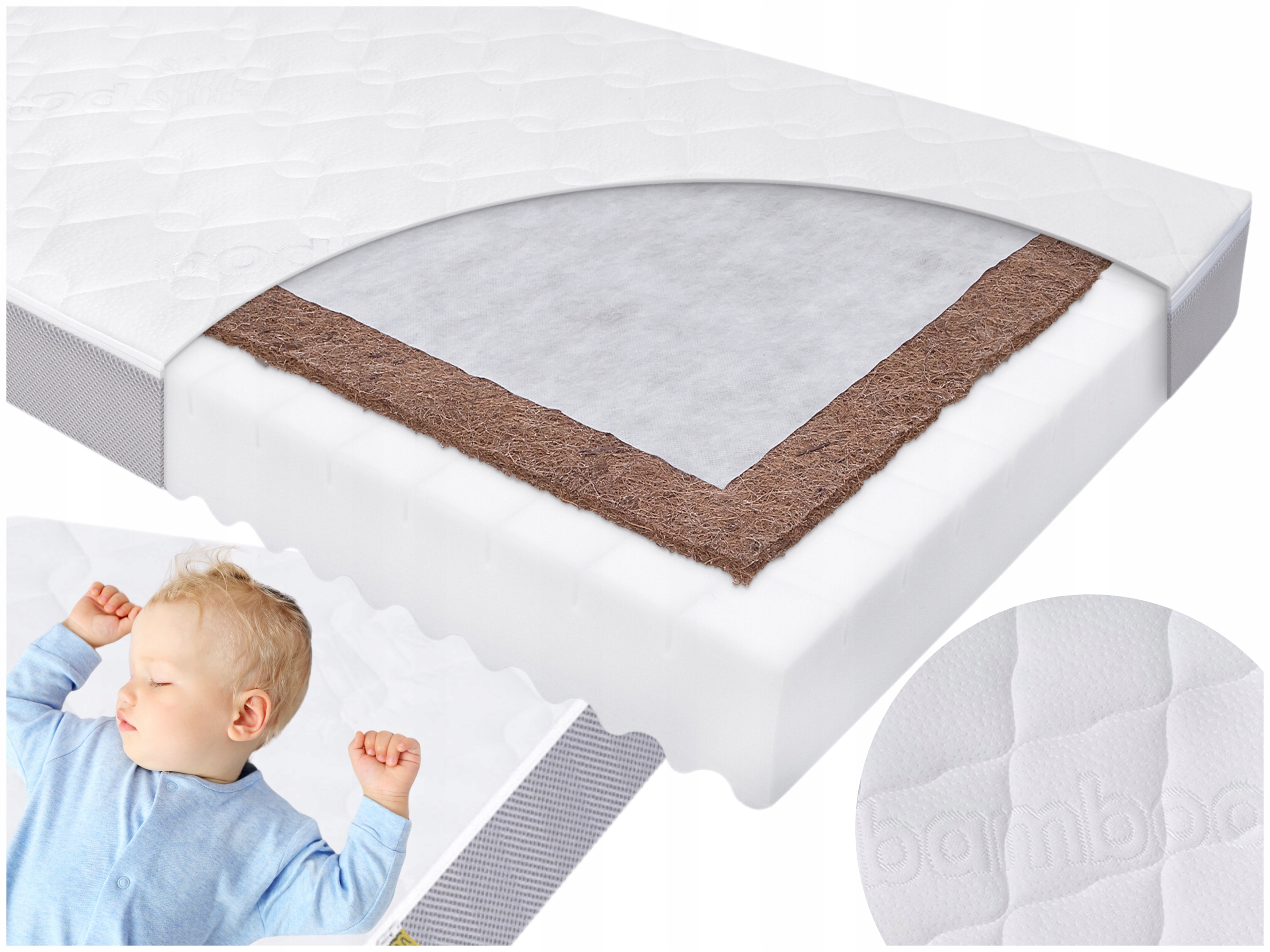 Materac Kokosowy 120x60 H4 Materac Piankowy 120x60 Materac dziecięcy 120x60