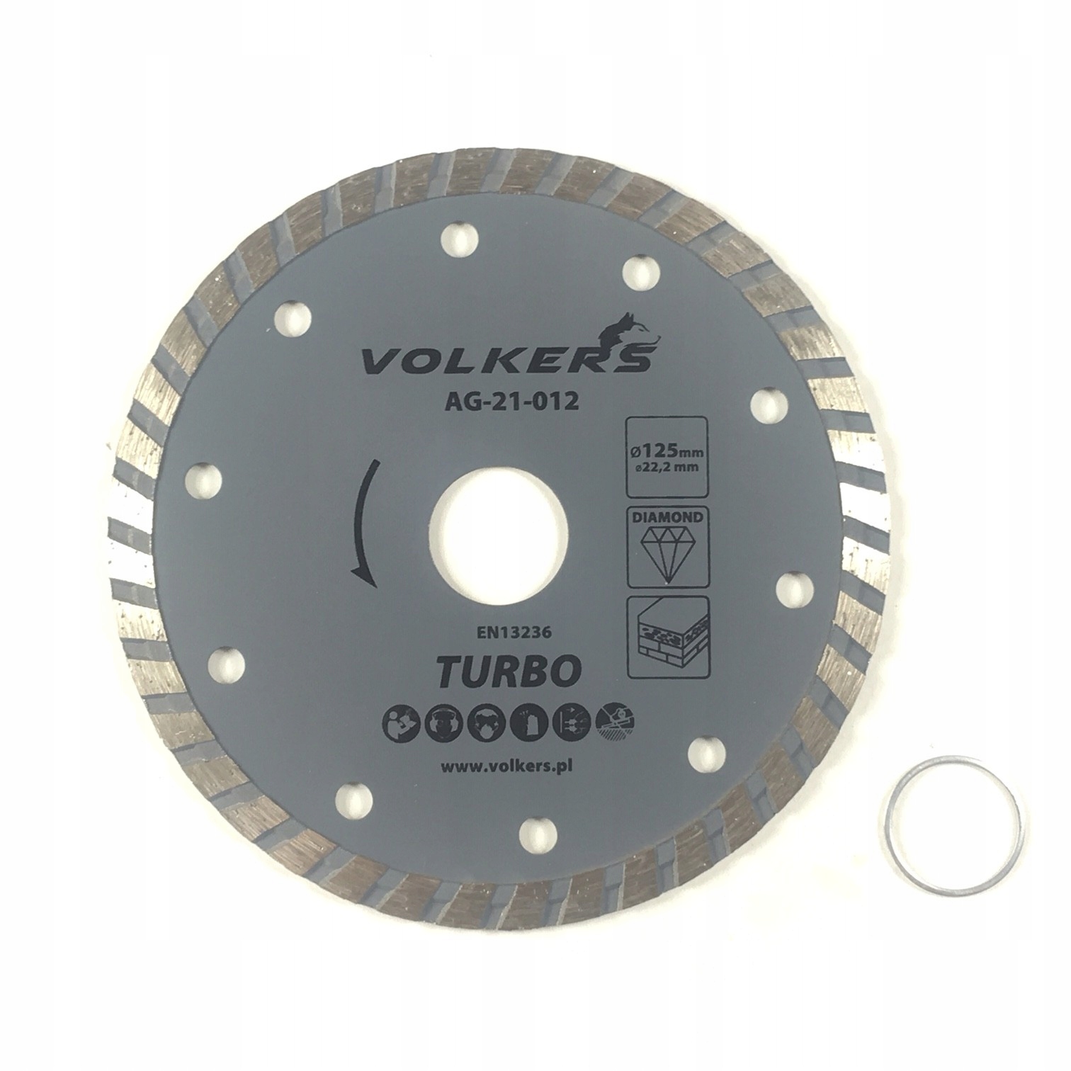 

Tarcza diamentowa Turbo, 125 x 22,2 mm redukcja