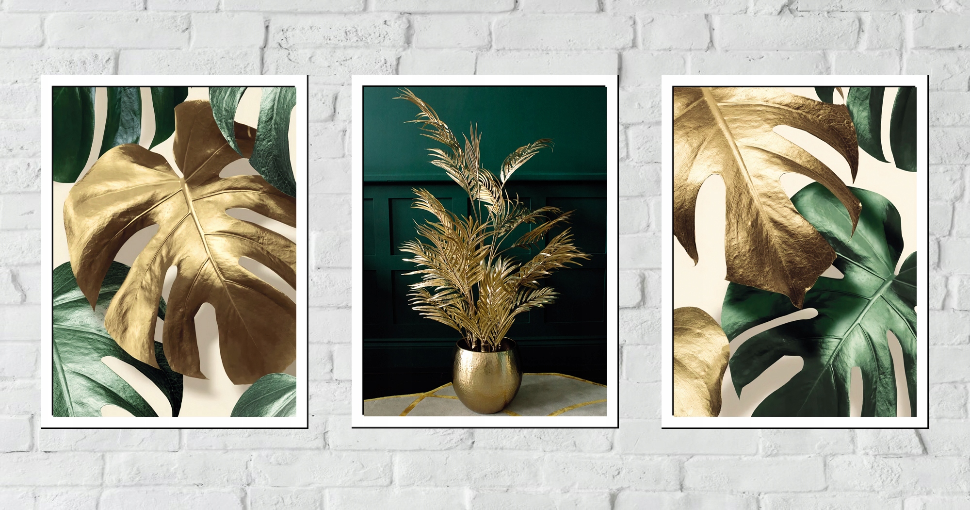 30x40 OBRAZY W RAMIE PLAKATY RAMKA ZŁOTA MONSTERA Wysokość produktu 40 cm