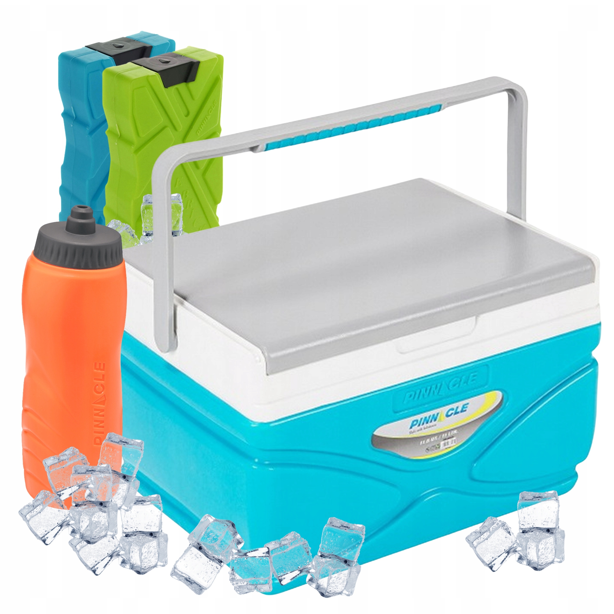 Turistická lednička 11L Pinnacle Tpx 8001 tyrkysová 2 náplně lahev na pití