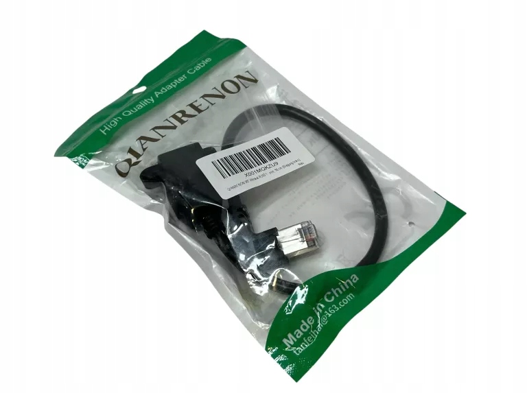 QIANRENON 90° | KĄTOWY KABEL PRZEDŁUŻAJĄCY ETHERNET RJ50 | 30CM