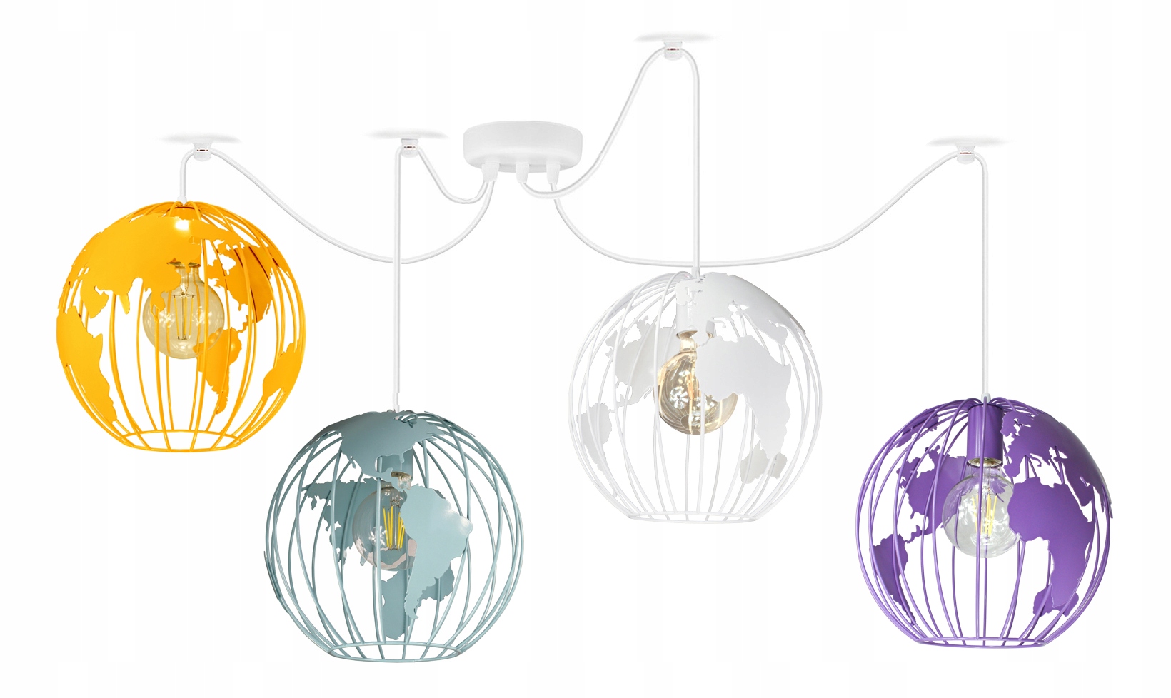 Moderná závesná stropná lampa luster Pajúk Globus farebná Led guľa