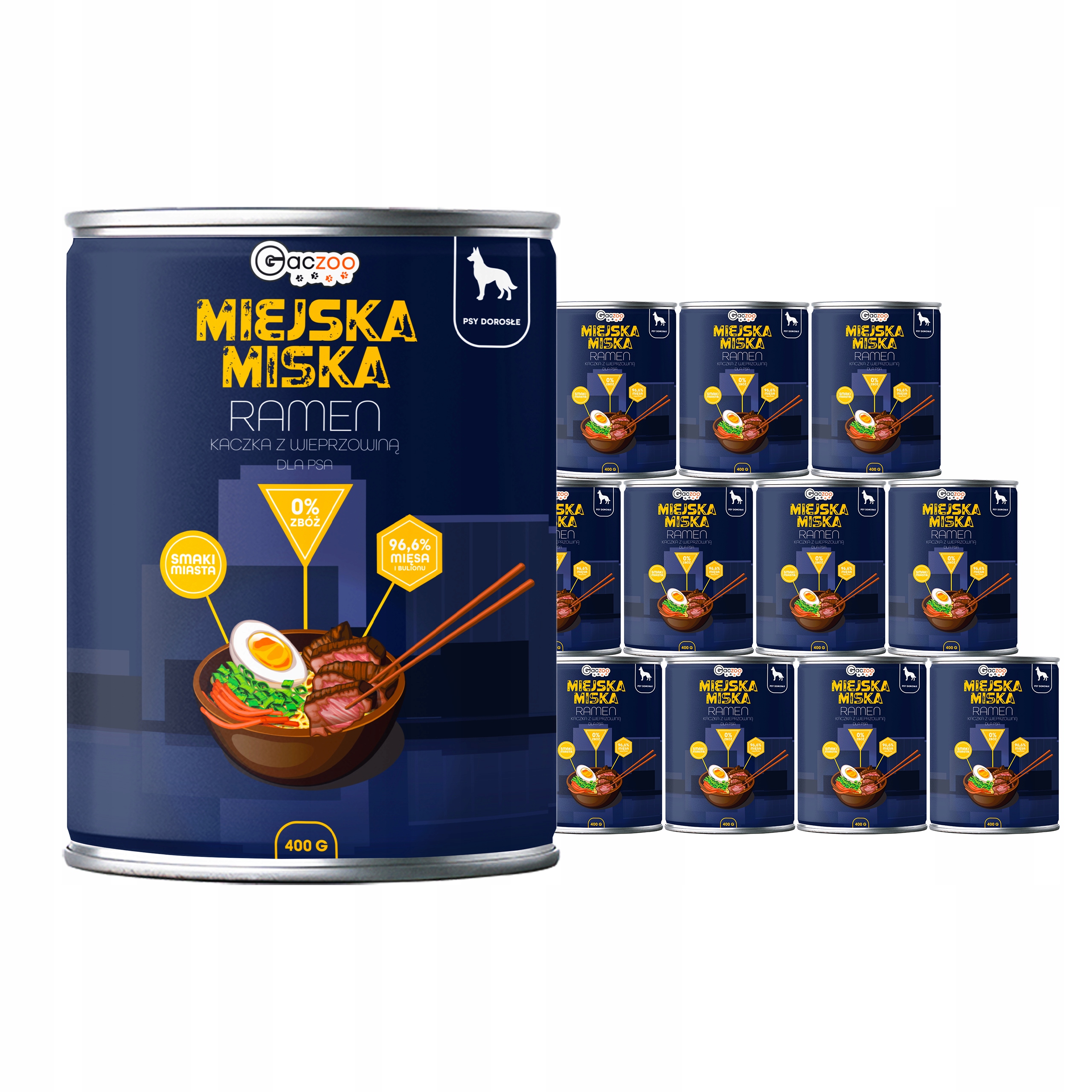 Levně Krmivo pro psa Městská miska Gaczoo Ramen 12 x 400 g bez obilovin