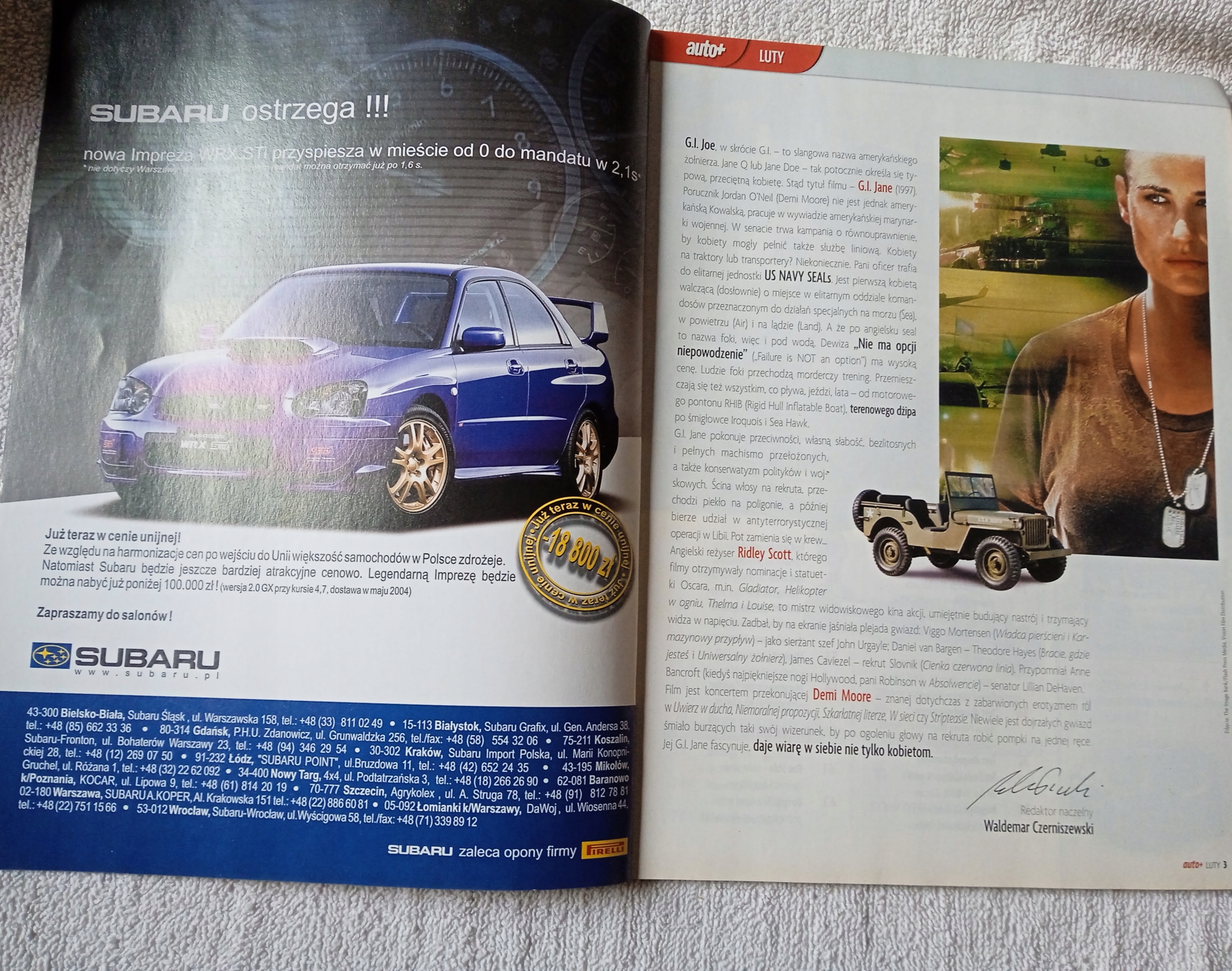 Auto+, nr 2 (12) - luty 2004 r. Tematyka samochody