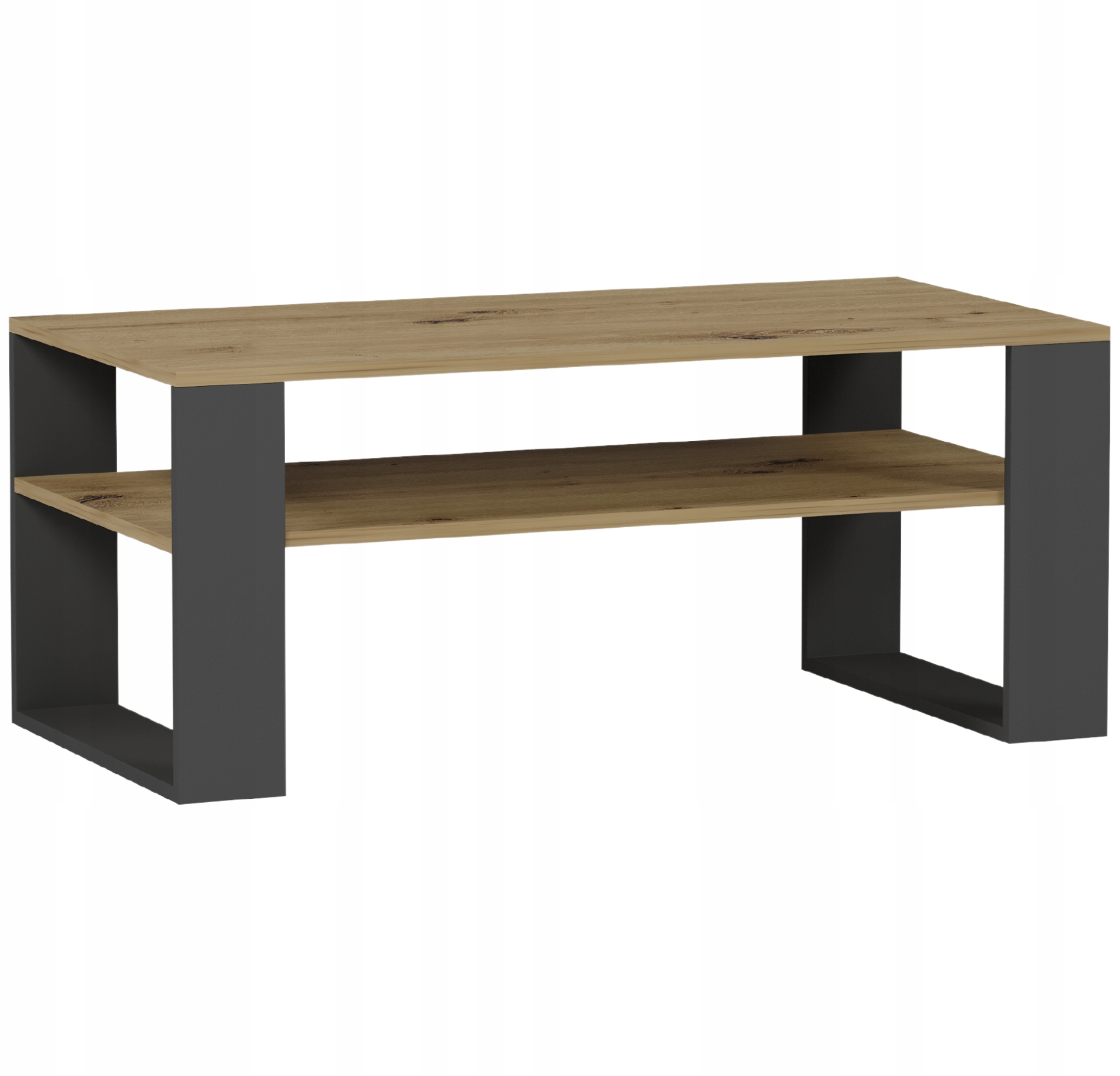 Meble Stolik kawowy ława półka 90x58x55cm PL A-5 ARTISAN MIX ANTRACYT