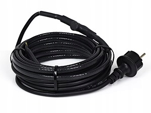 Kabel grzejny przewód grzewczy z termostatem do rur rynny 15m 225 230V