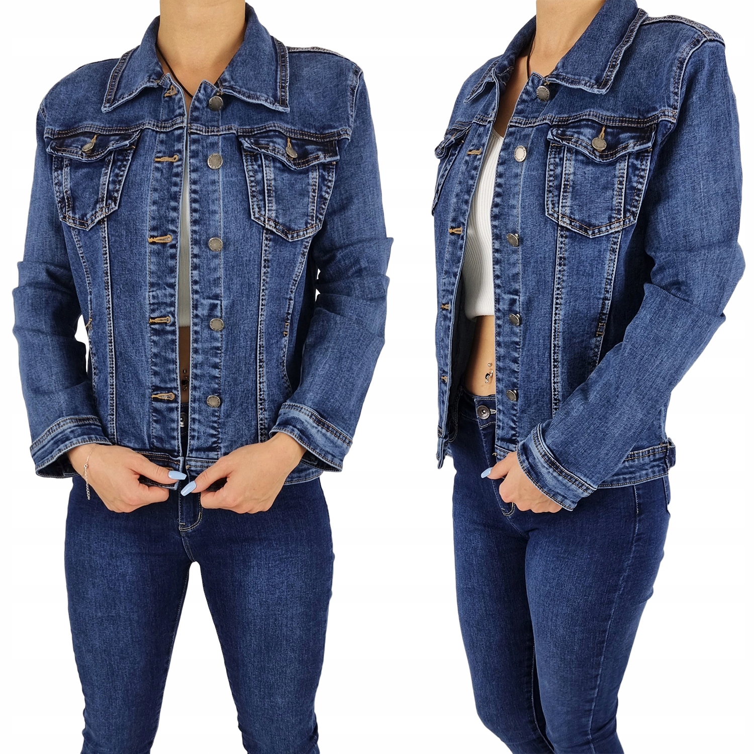 #katana Džínová Dámská bunda Jeans Plus Velikost#