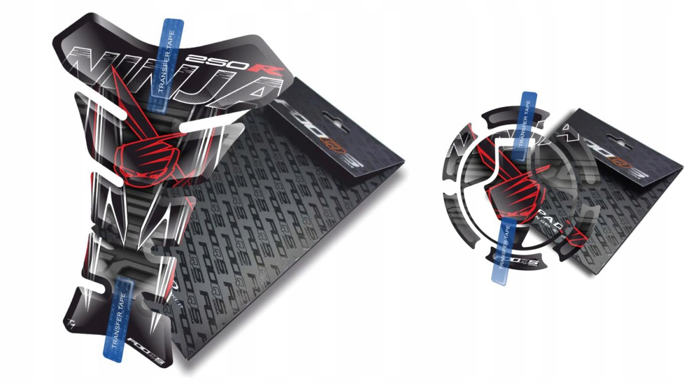 Tank-pad Cap-pad od firmy Fooqs Kawasaki Ninja 250R Černá Červená Bílá