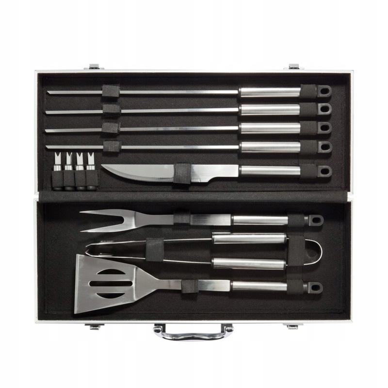 Sada na grilování Náčiní na grilování sada 12 příborů kufr Profi