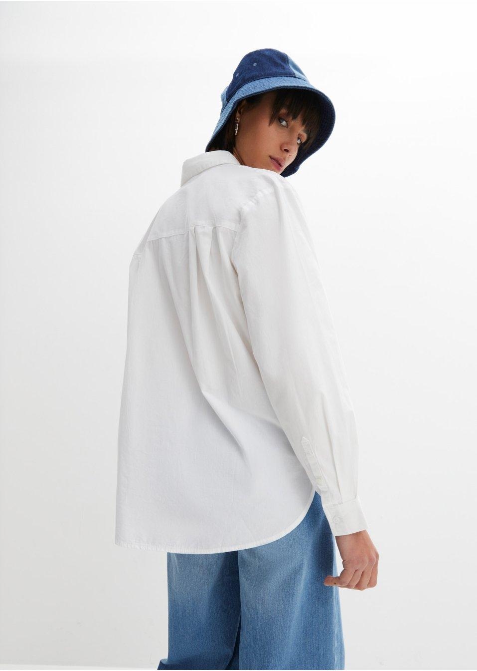 BIAŁA KOSZULA Z DŁUGIM RĘKAWEM__52 Odcień ecru