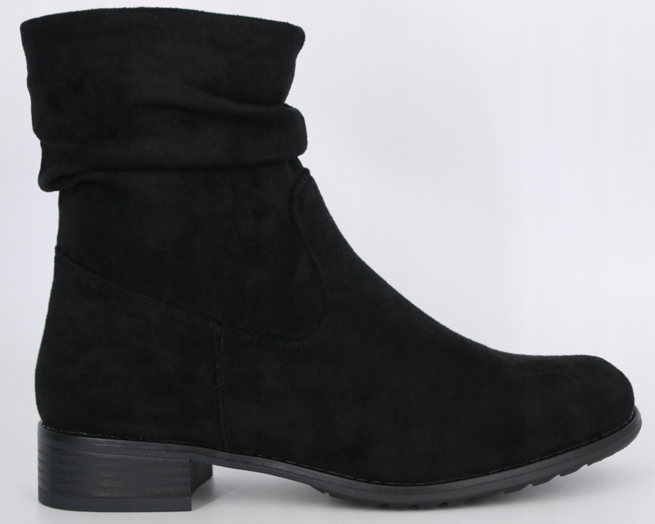 CZARNE ZAMSZOWE BOTKI NA OBCASIE WIOSENNE WYGODNE BUTY DAMSKIE 39 Marka inna