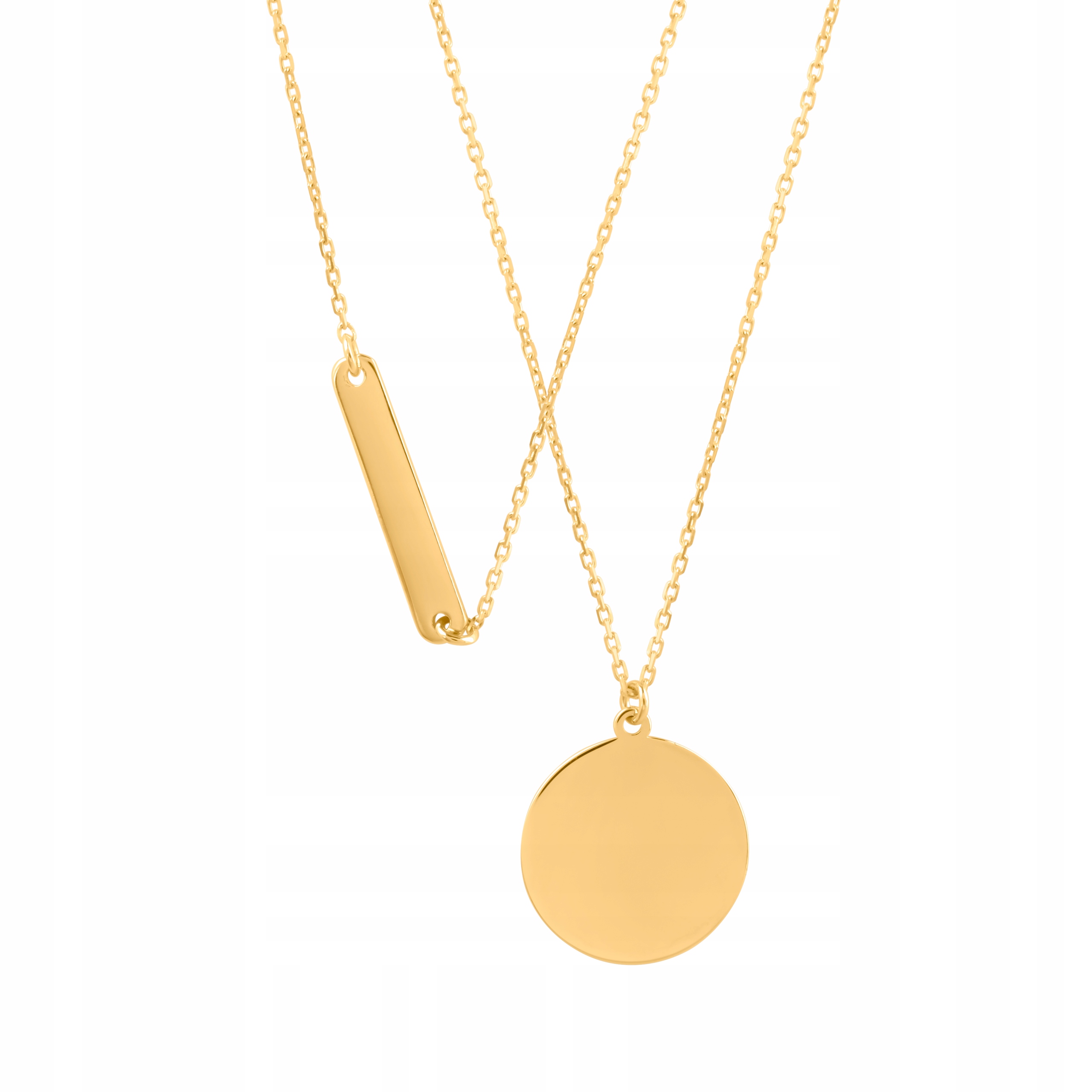 Naszyjnik pozłacany Ania Kruk złoty podwójny medalion srebro 925