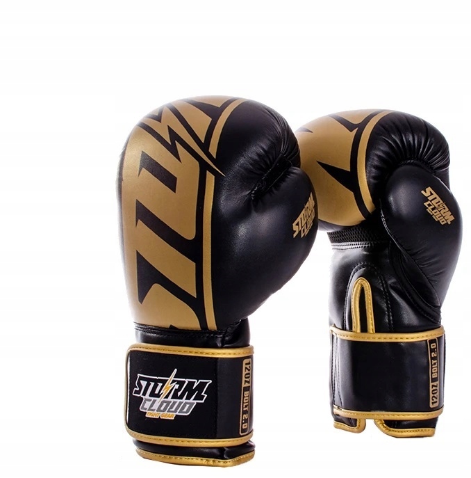 Rękawice bokserskie StormCloud Bolt 2.0 czarno złote 12 oz