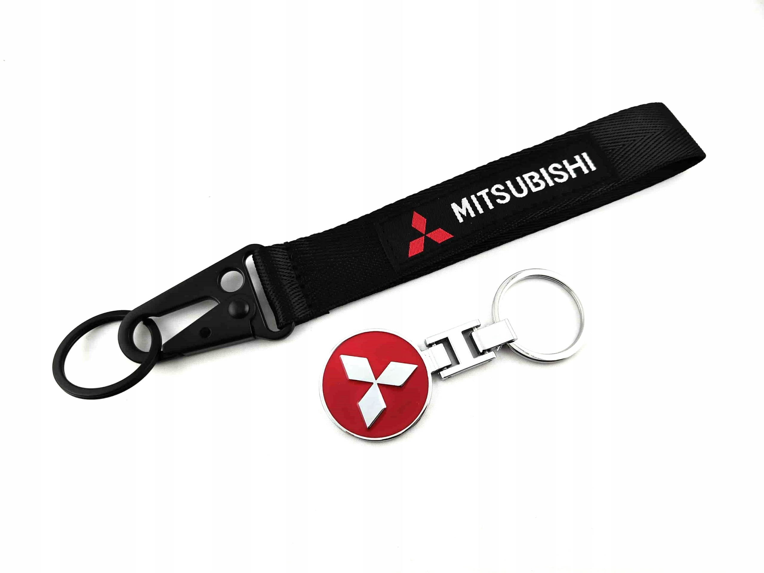 Mitsubishi Zestaw Brelok Czerwony Metalowy Do Kluczy Smycz 20 CM