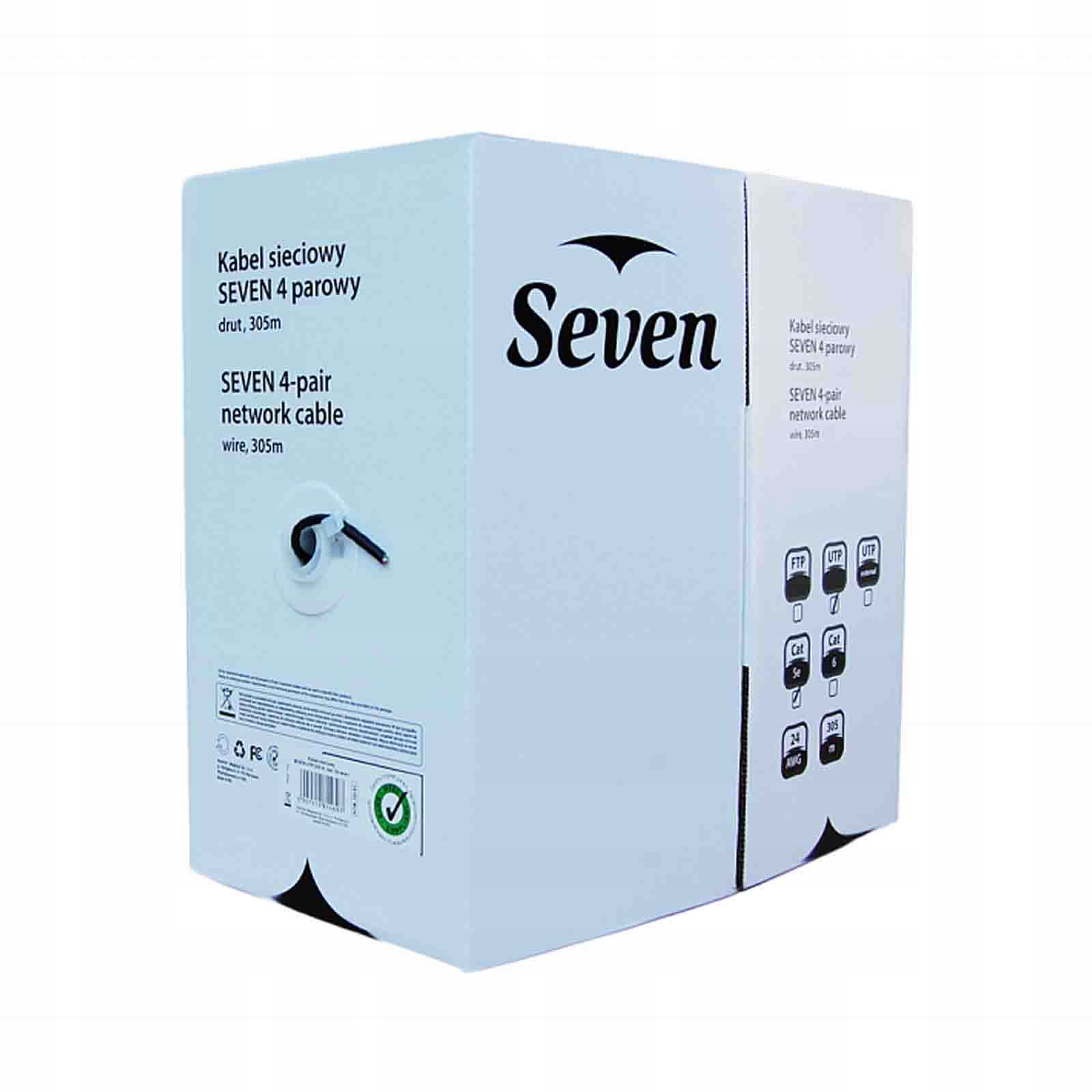 Kabel skrętka Seven Utp kat 5e zewnętrzny cat5e drut miedź Ccu 305m Hdpe