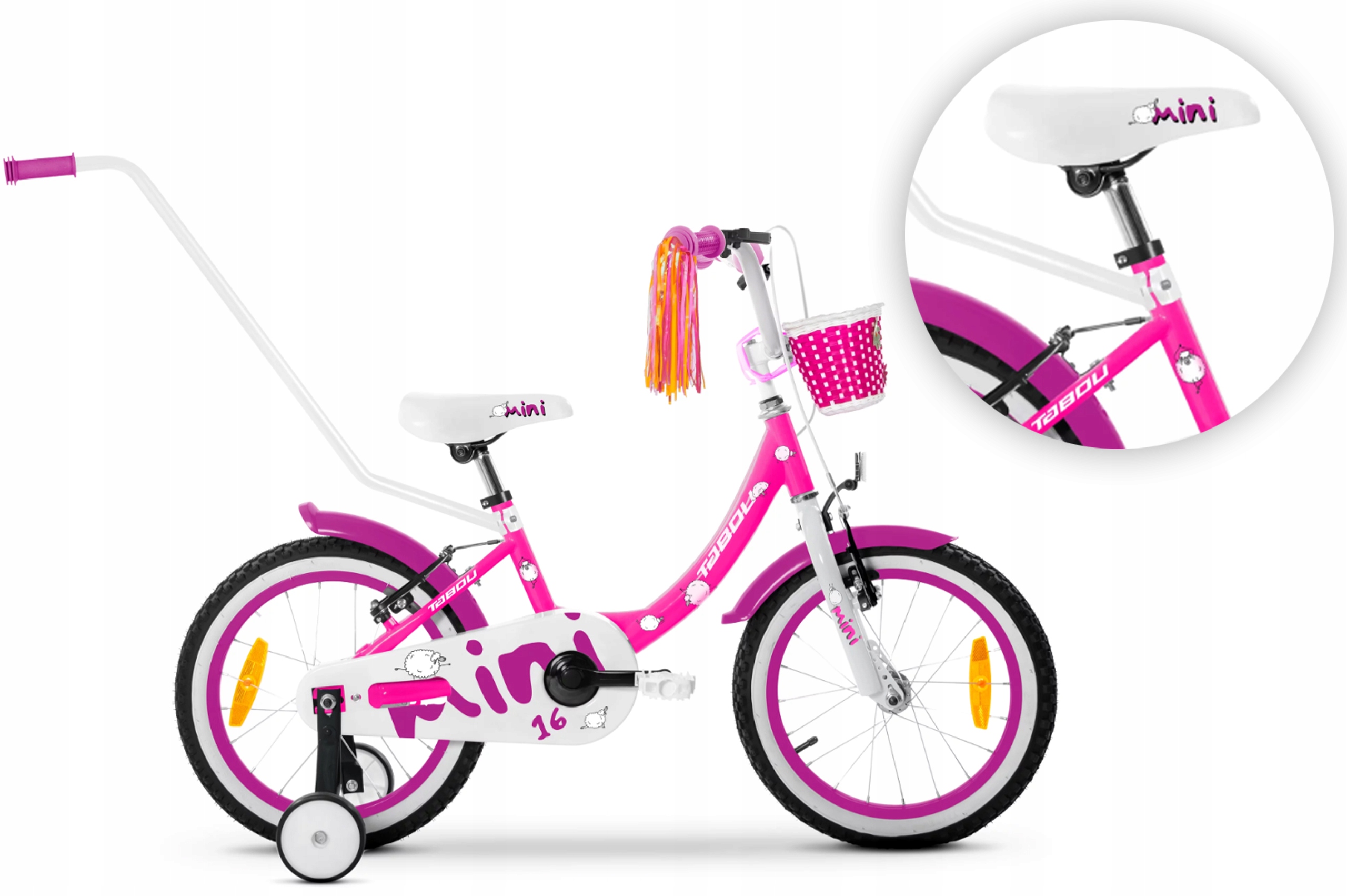 Rower dziecięcy 14" Tabou Mini różowy biały R25