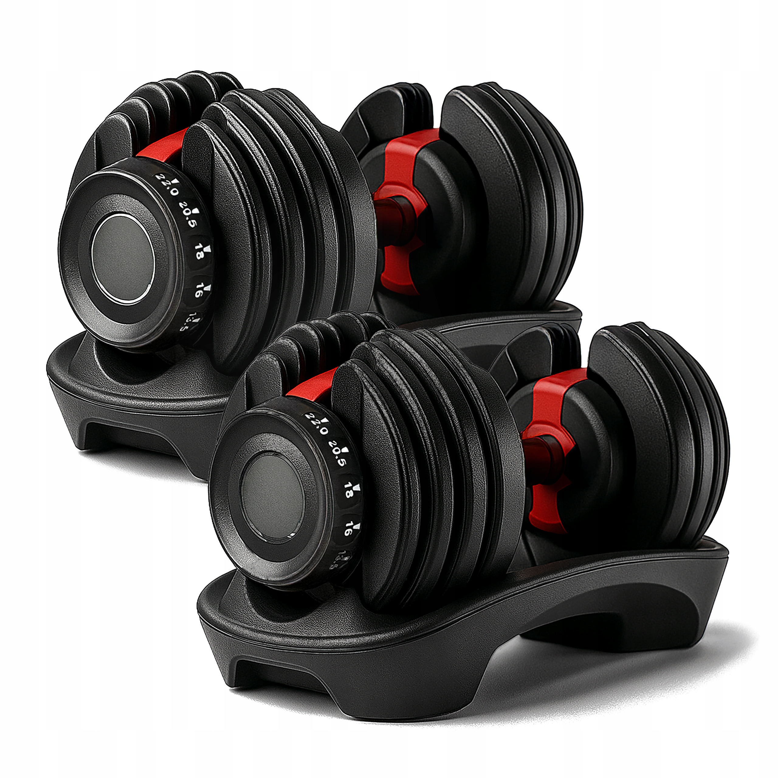 Hantel Regulowany 24 kg 2w1PREMIUM magnetyczna Hantla żeliwna 15 wag Zestaw