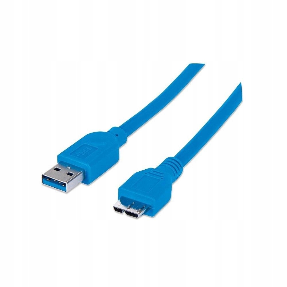 Kabel Manhattan Usb 3.0 A Micro-B M/M 1m niebies