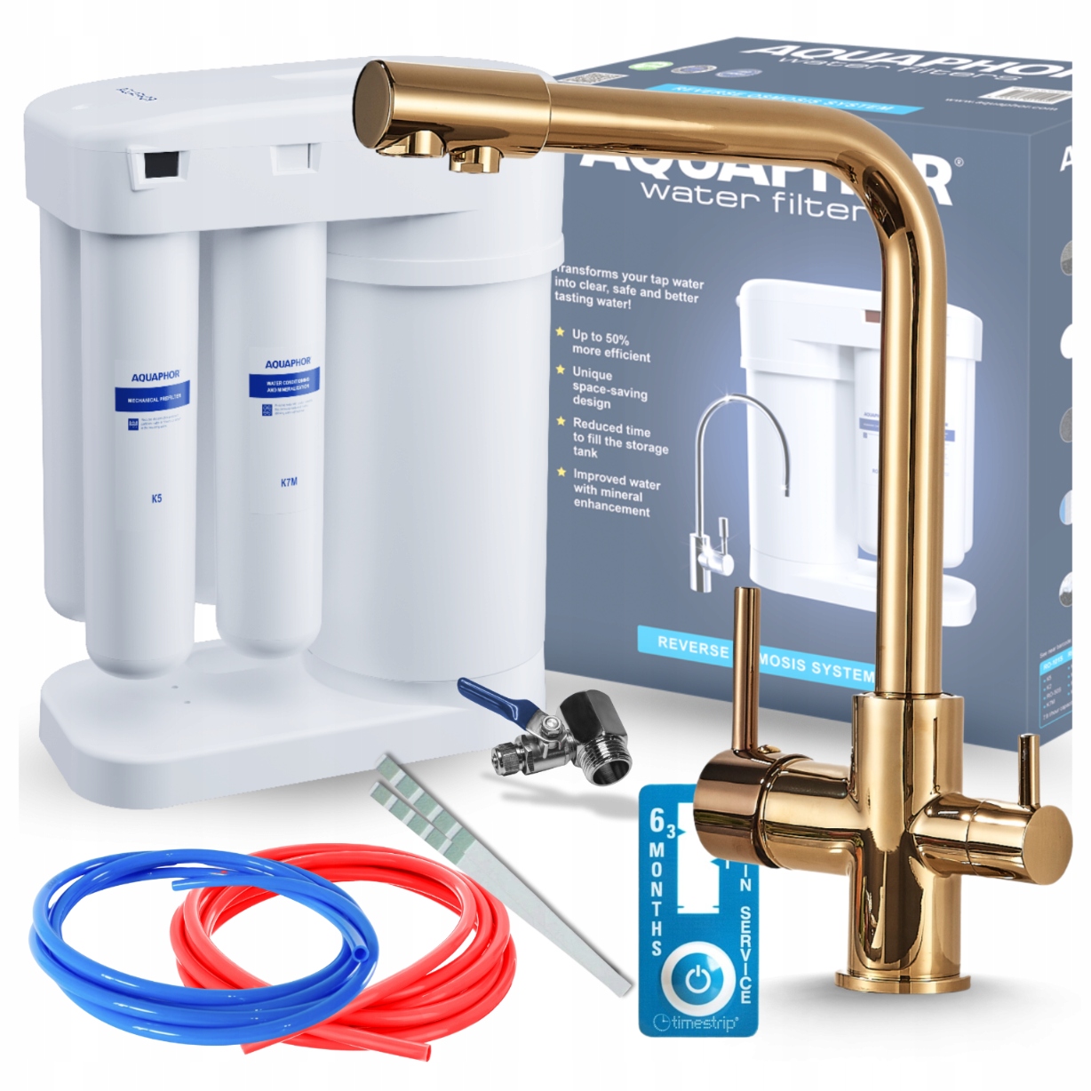 Kuchynský Kohútik Zlatý Vodný Filter Aquaphor Morion Obrátená Osmoza