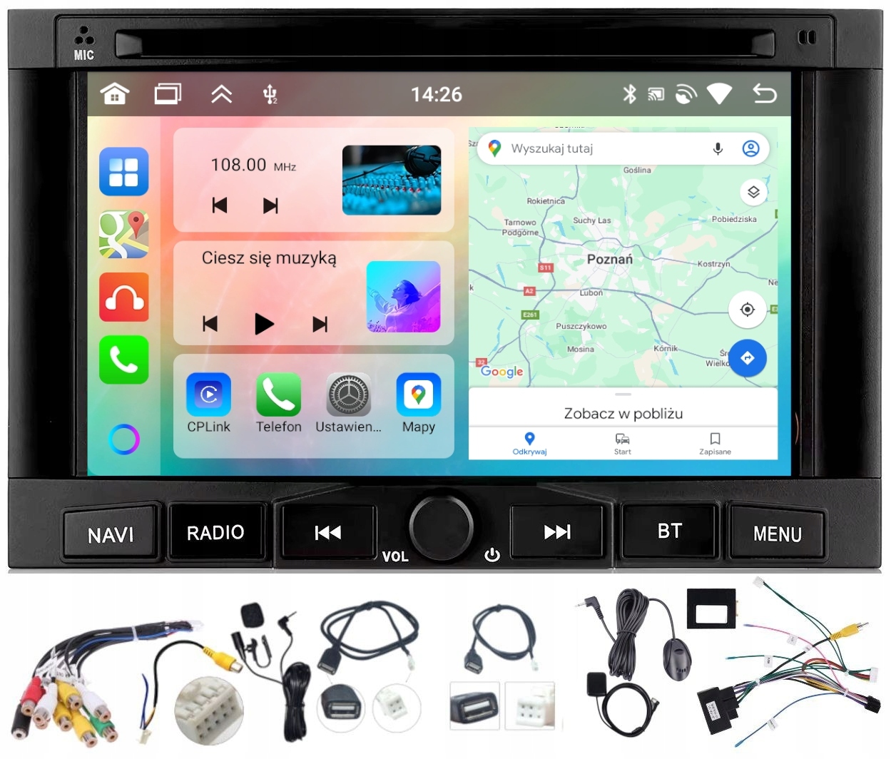 Rádio Navigácia Gps Fiat Scudo 2006-2016 2GB 64GB Wifi Bt Carplay