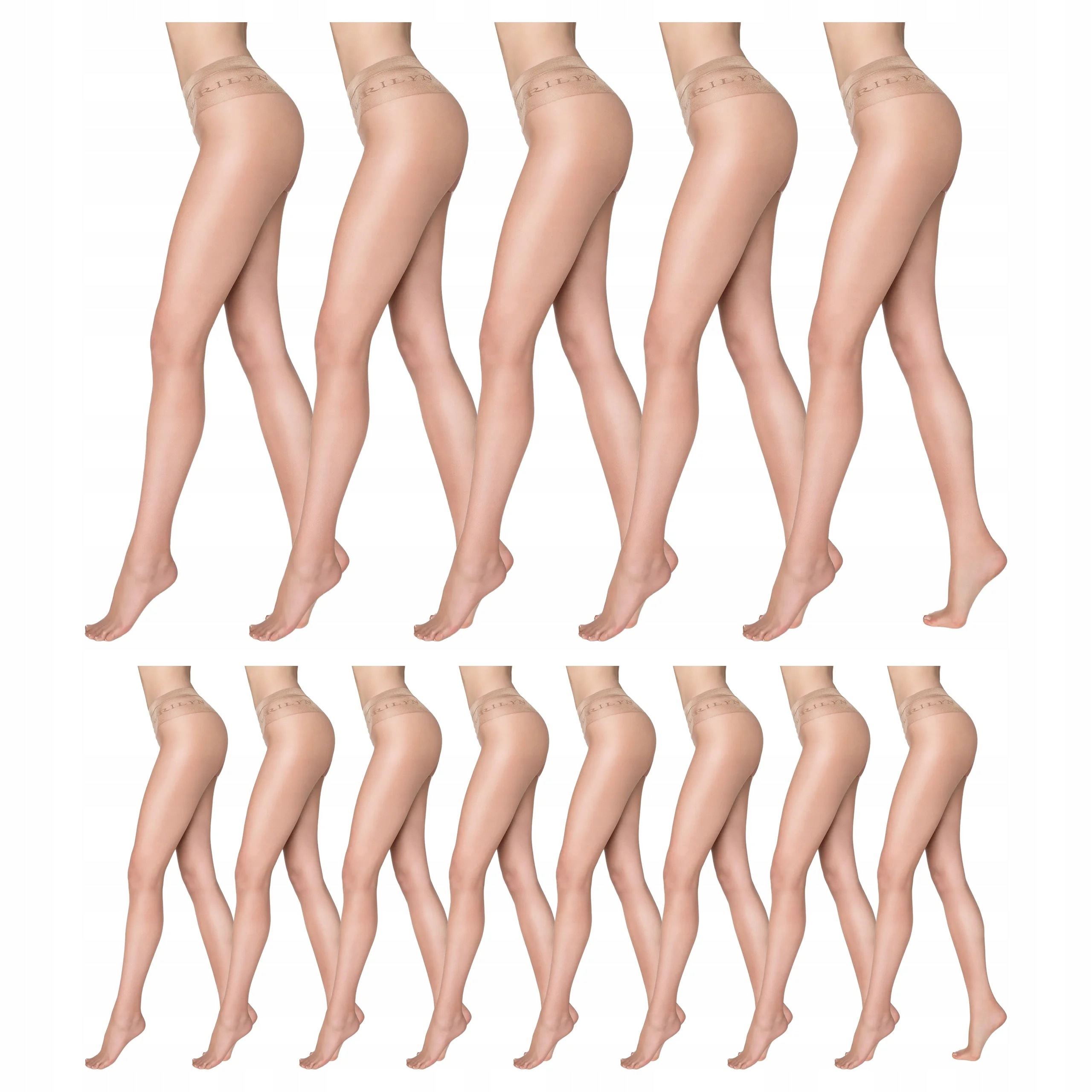 13 x Punčocháče na kyčle s nízkým pasem Vita Bassa 20 den Marilyn Beige 4-L
