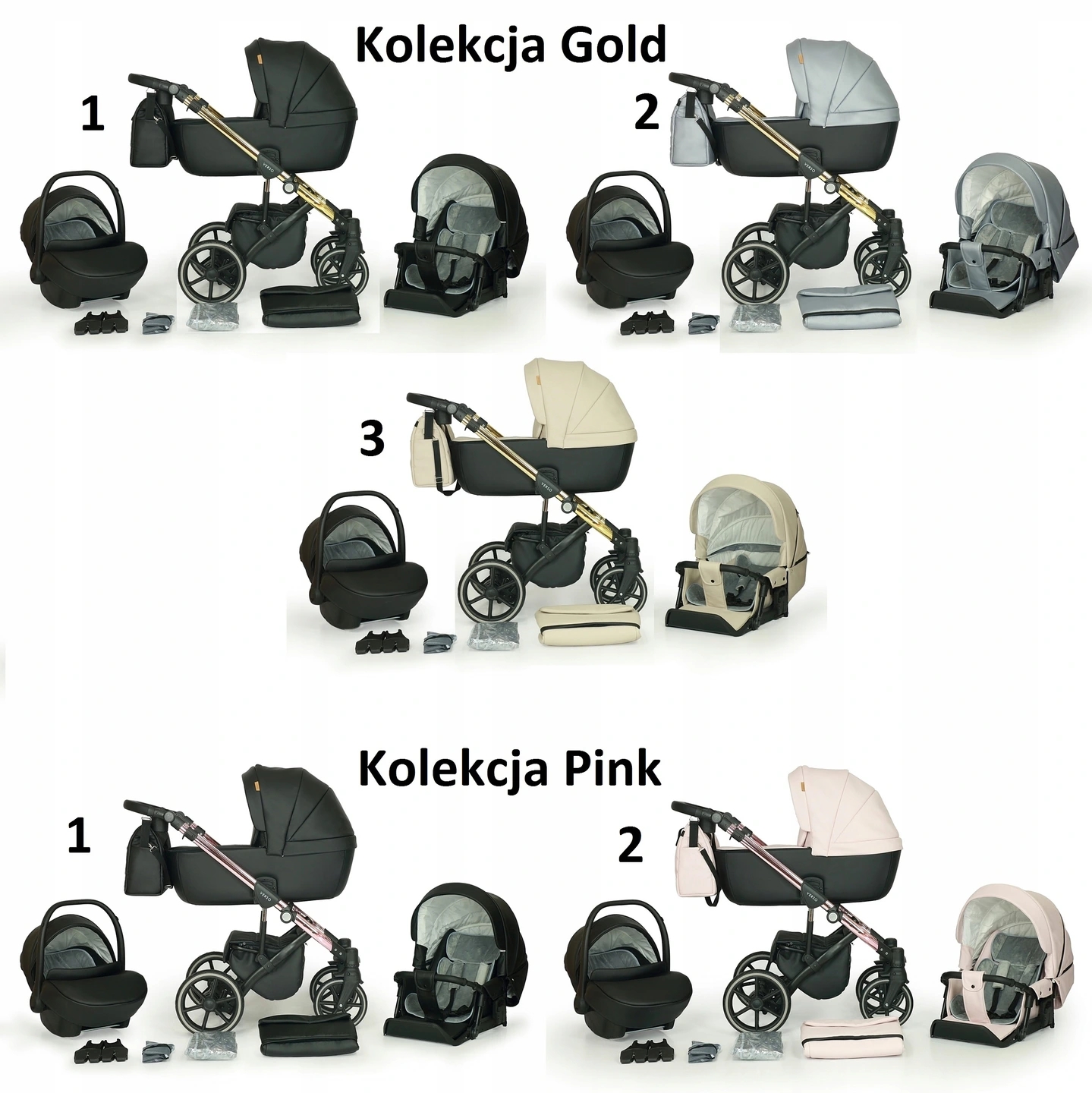 WÓZEK DZIECIĘCY VERDI VERSO 3W1+TORBA + AKCESORIA Kod producenta Verdi