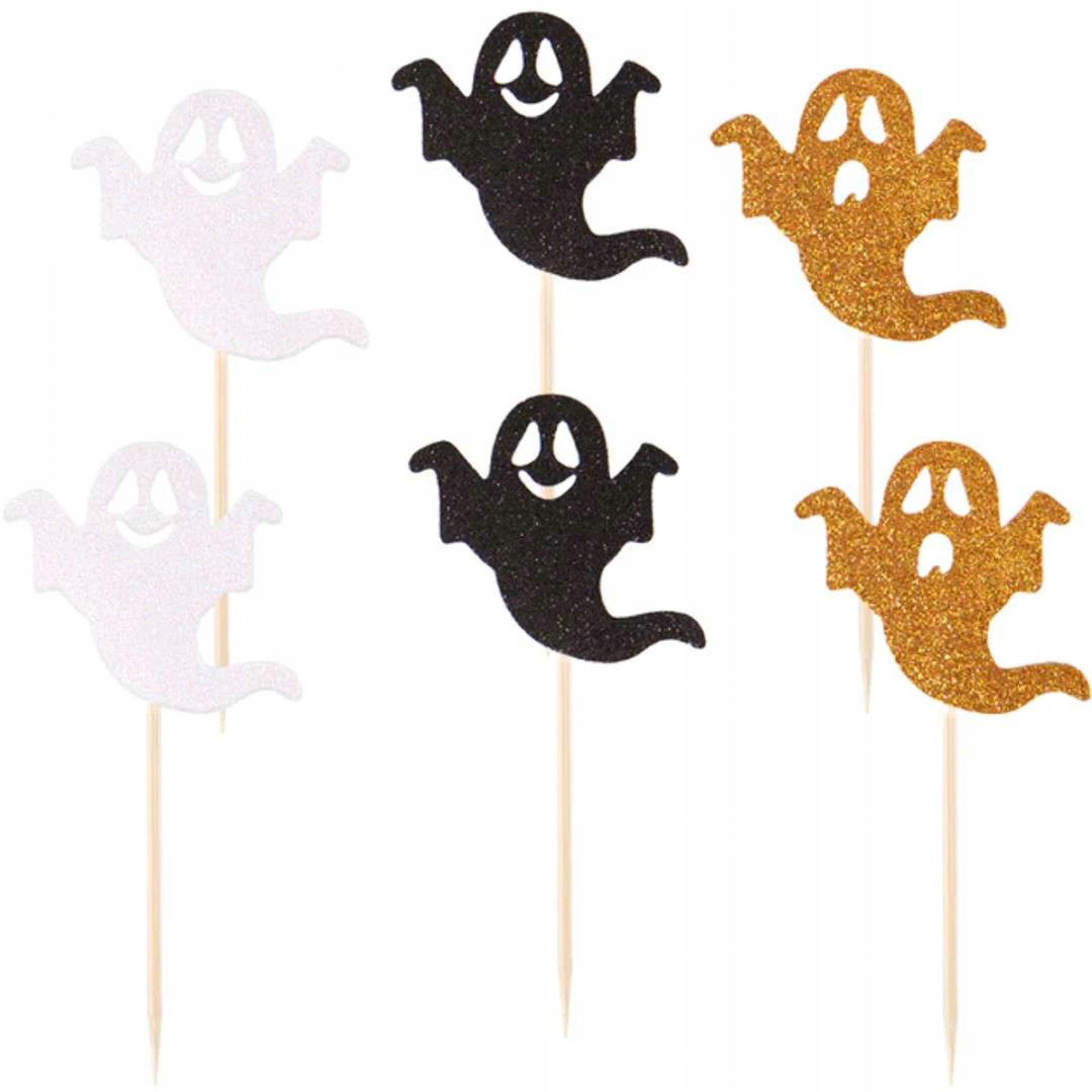 PIKERY DUCHY HALLOWEEN mix białe czarne złote