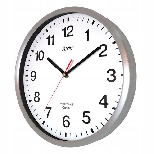 Okrúhle Čitateľné Vodotesné Nástenné Hodiny Atrix AL05 30 cm