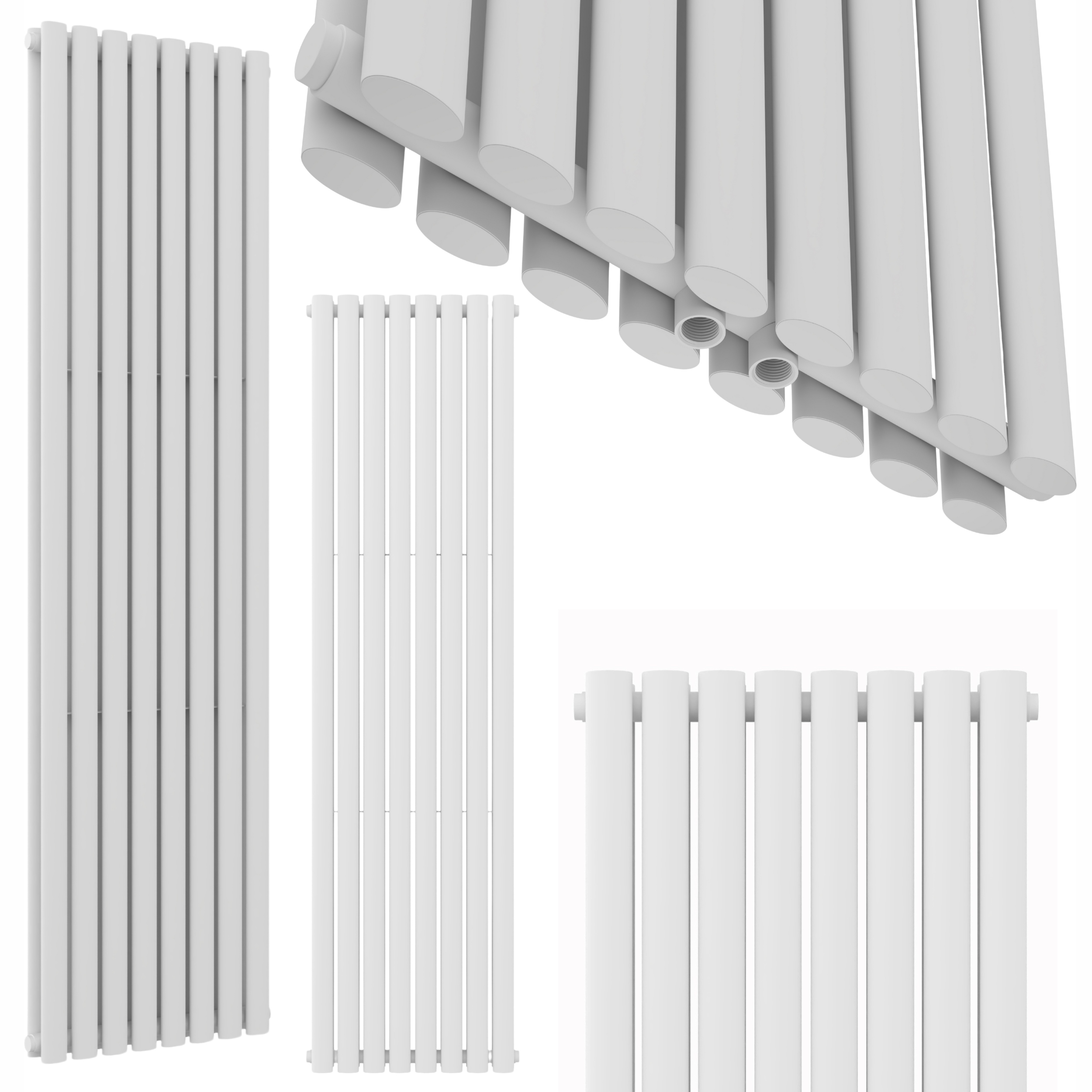 Dekorativní Vertikální Radiátor Do Obývacího Pokoje Duo Bílý 1800x480