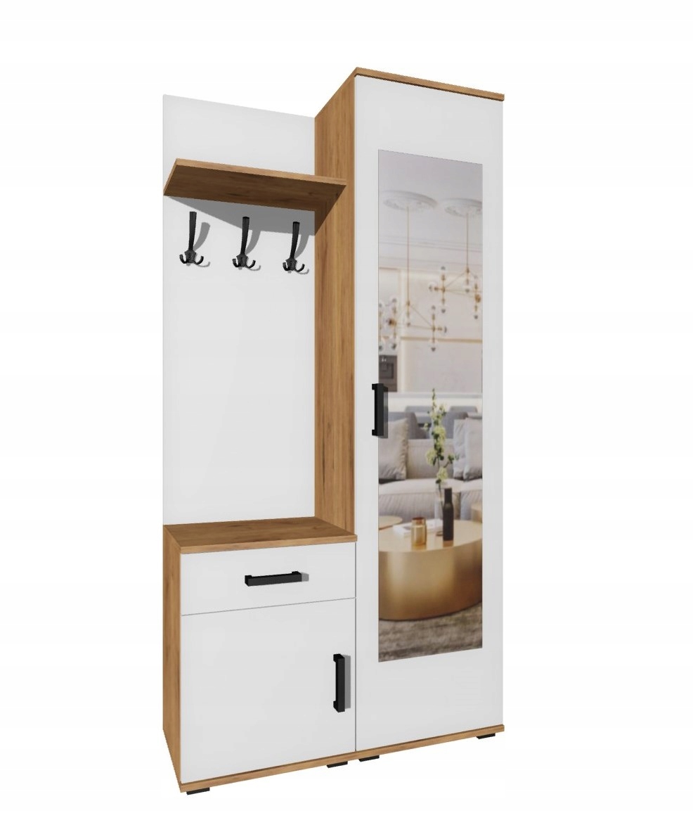 Nowoczesna garderoba VICTORIA L/P lancelot+biel