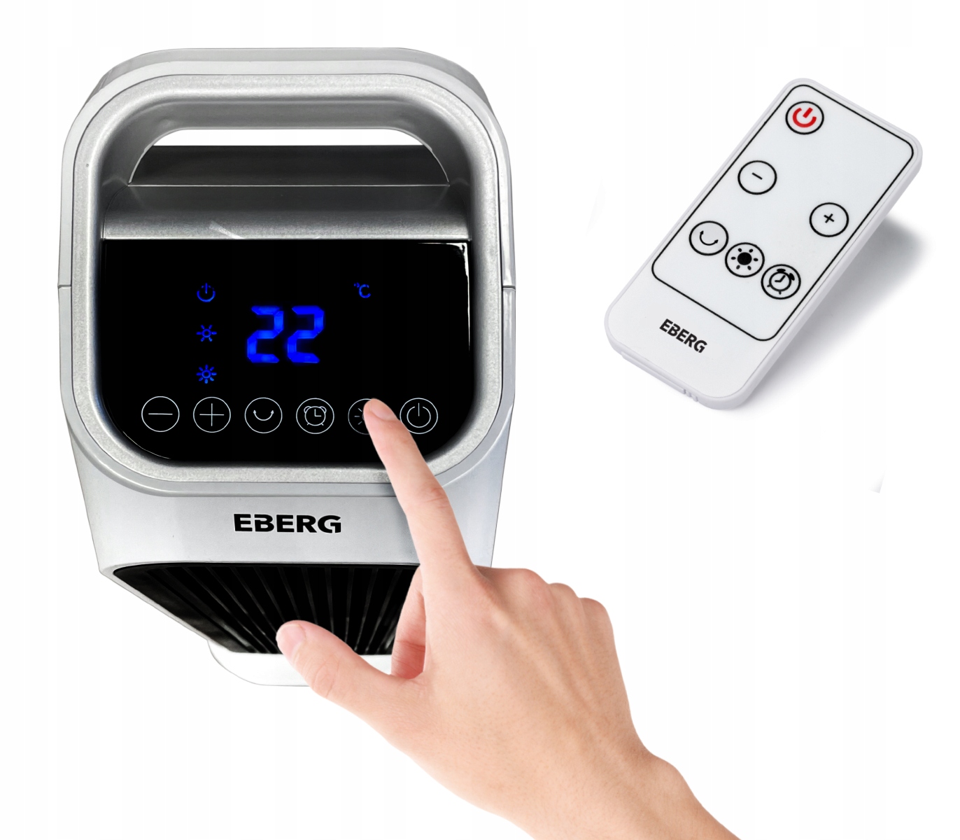 Grzejnik elektryczny kolumnowy EBERG ZUM ceramiczny farelka 2000W Timer LED Termostat elektroniczny