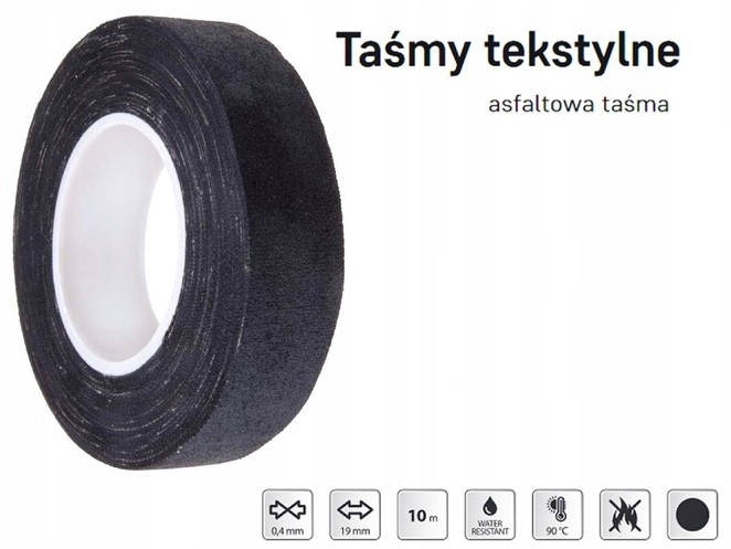 

Taśma izolacyjna tekstylna asfaltowa czarna