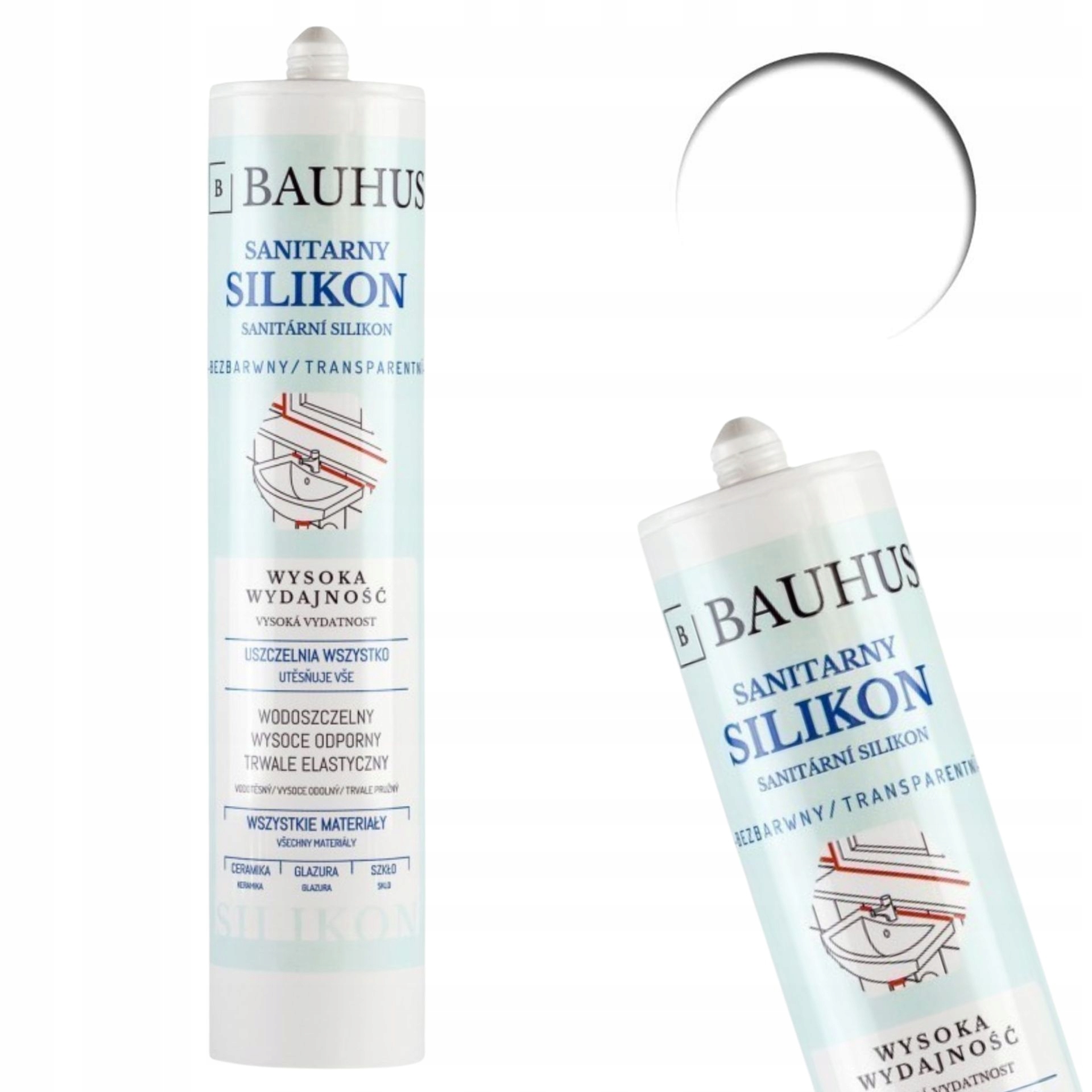 

Silikon do łazienki kuchni Bezbarwny Bauhus