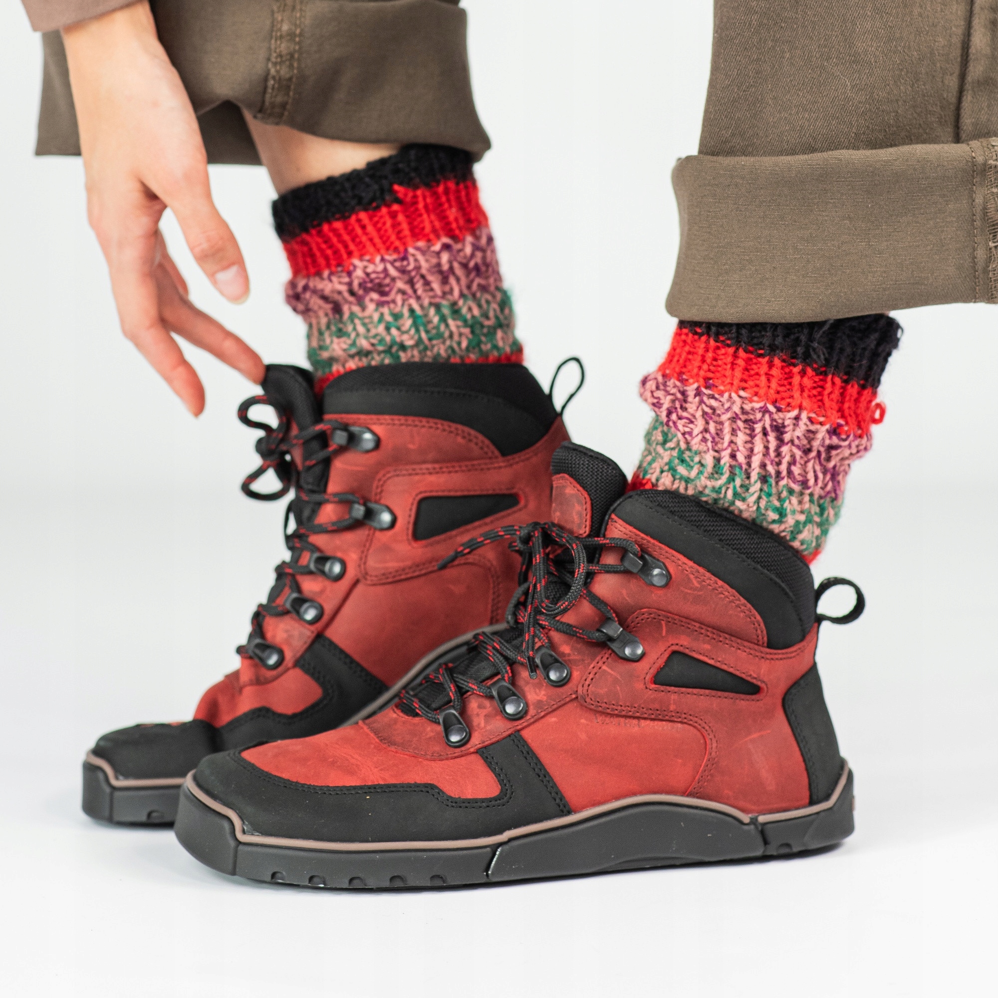 Damskie wysokie buty trekkingowe barefoot Sierra Wine 44 Eu Magical Shoes