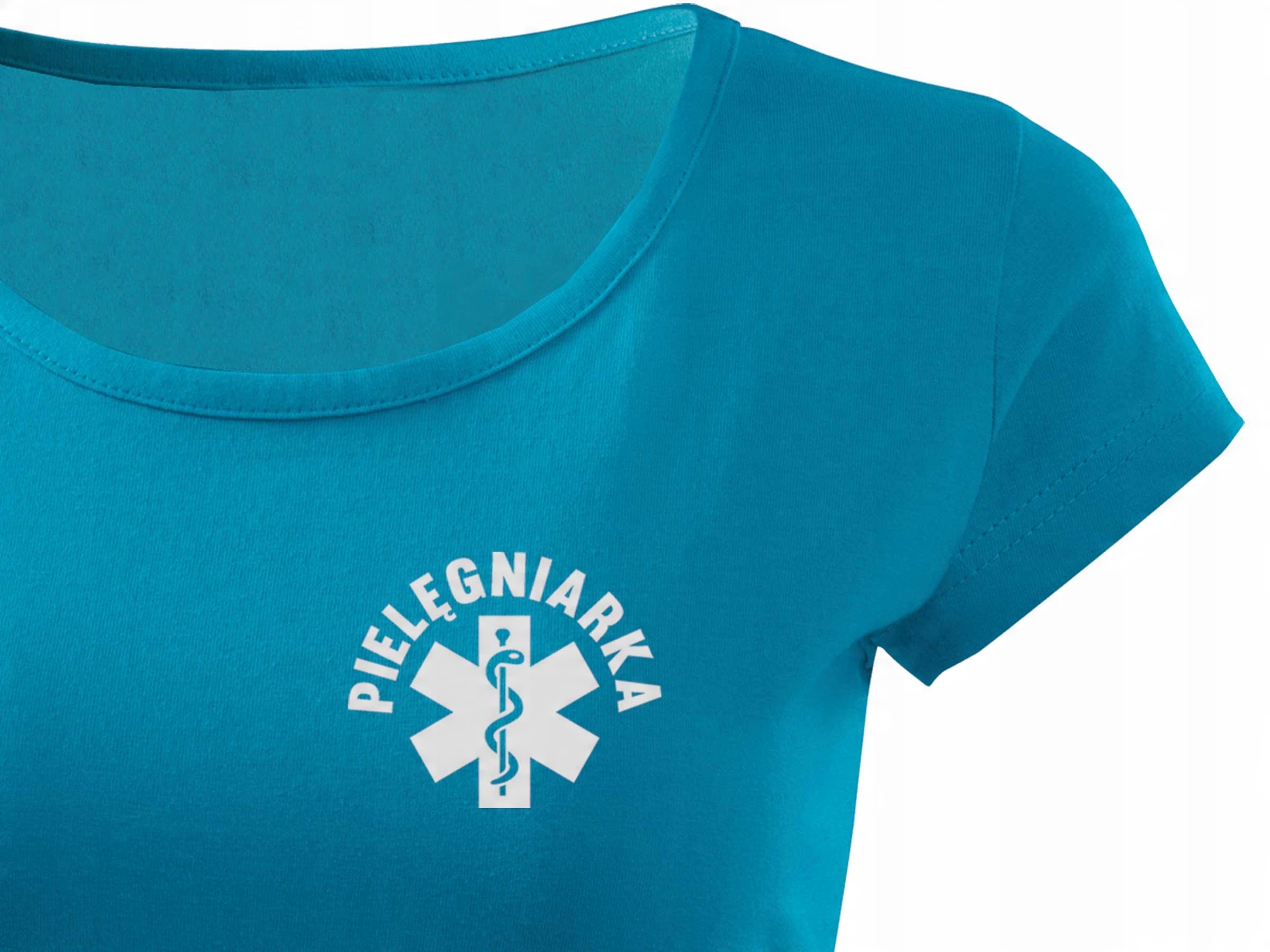 

Bawełniany T-shirt Odblaskowy Nadruk Pielęgniarka