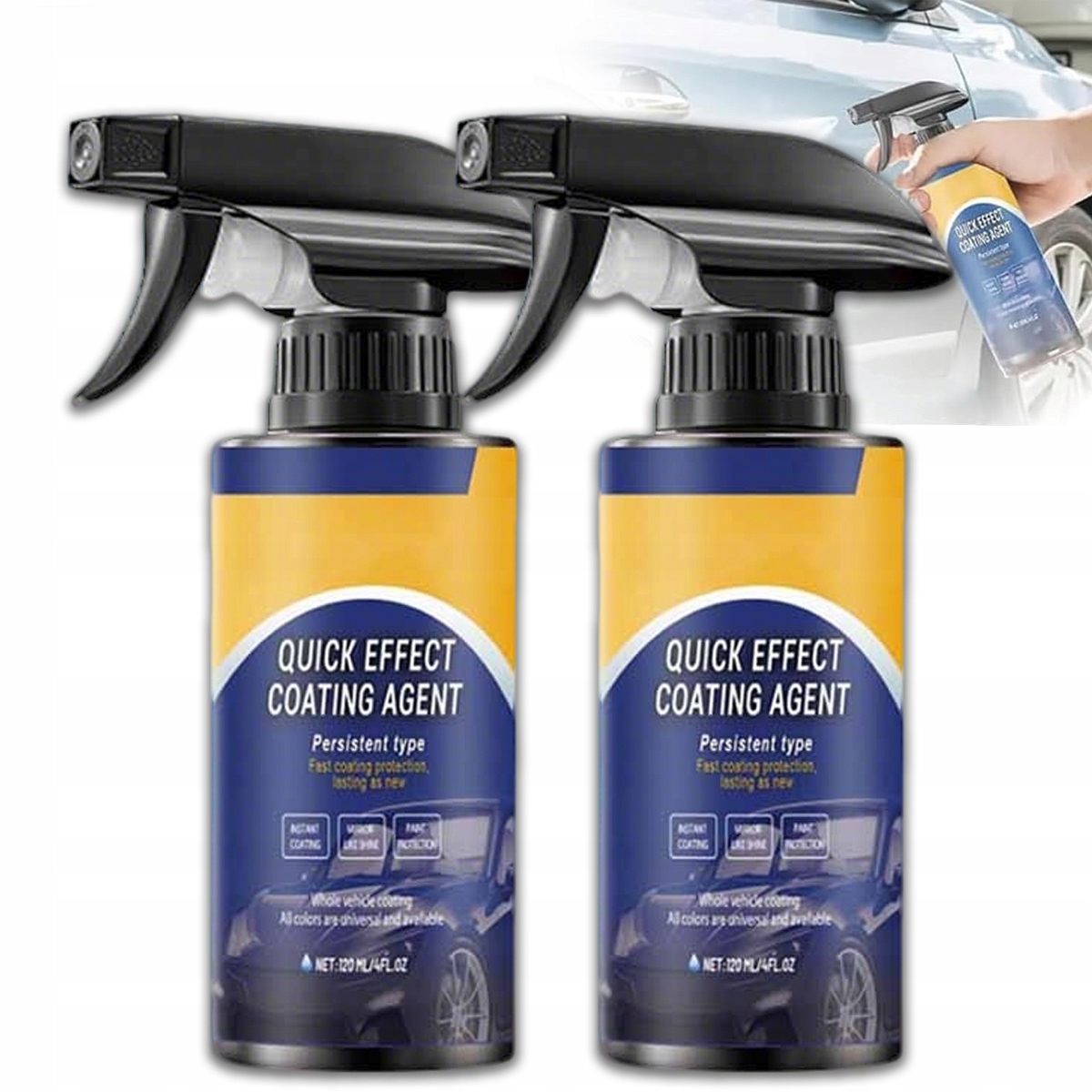 Spray powłoka 3w1 do usuwania rys i ochrony samochodu 120 ml x2