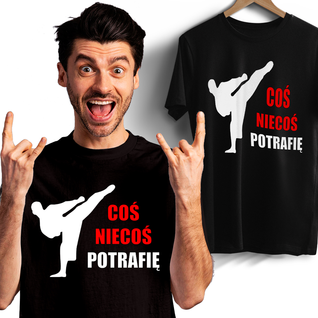 

Koszulka Coś Niecoś Potrafię czarna r.S