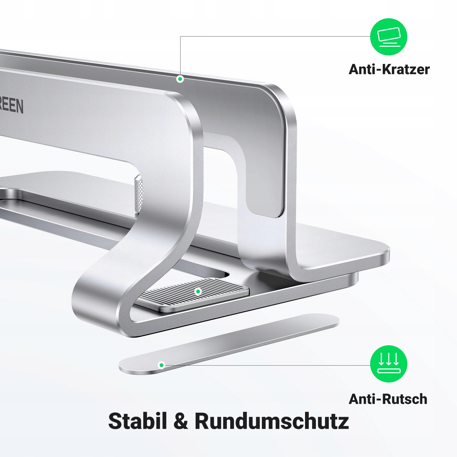 UGREEN Pionowy Aluminiowy Stojak Uchwyt Na Laptopa Srebrny — miniatura 5