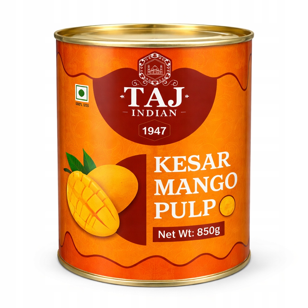 Pulpa z mango Taj Indian Kesar Mango Pulp 850g - odmiana Kesar gęsta