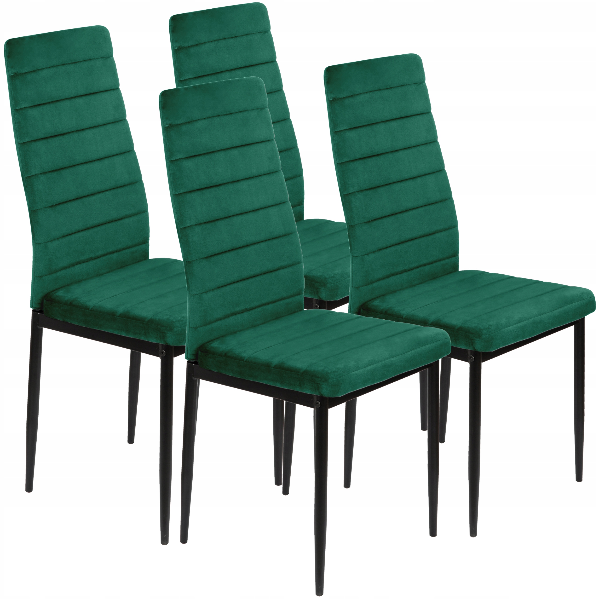 4 x Krzesło Zielone Welur Velvet Tapicerowane Salon Jadalnia Vito